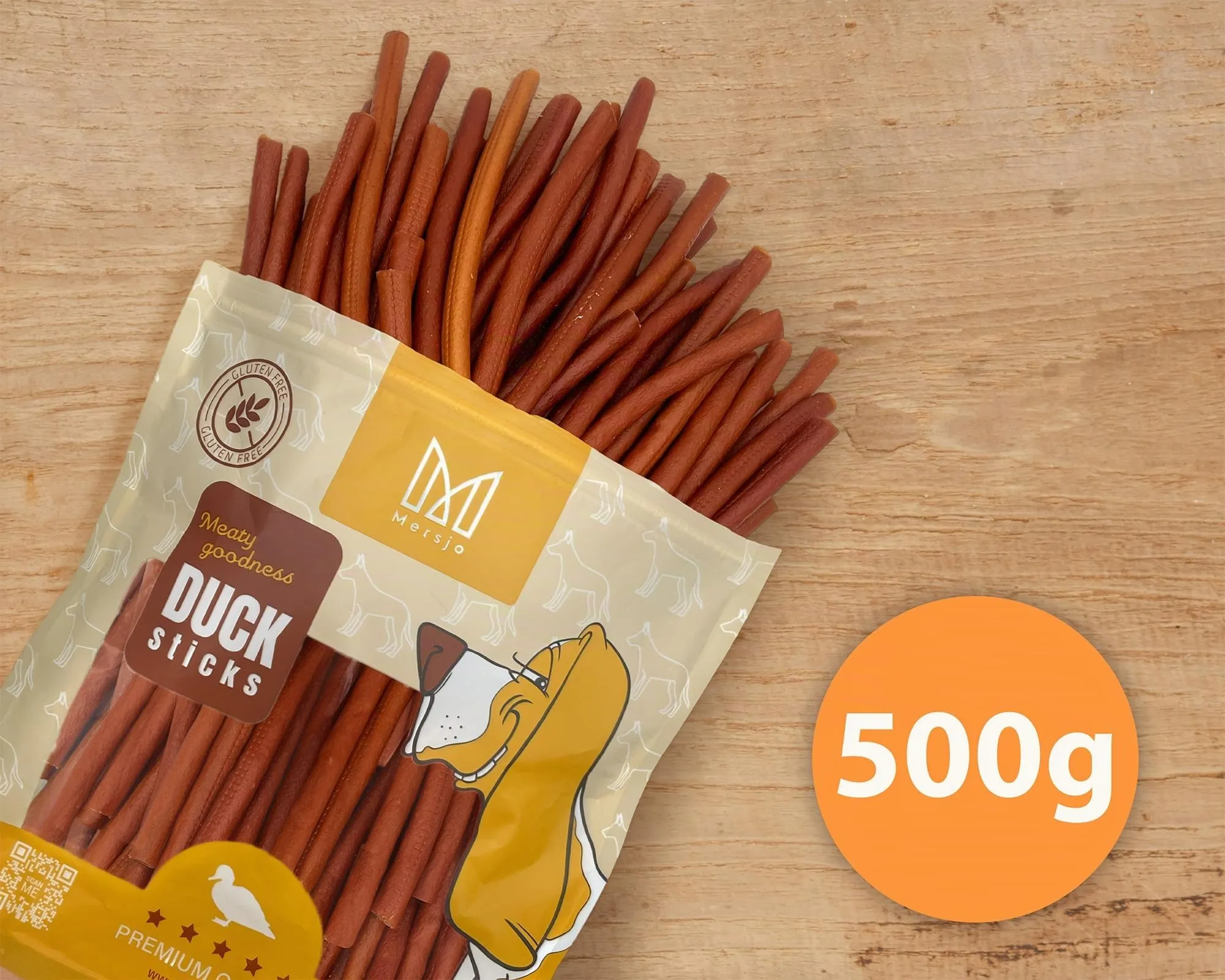MERSJO Dog Treats, Anatra Kabanos, 500g - immagine 6
