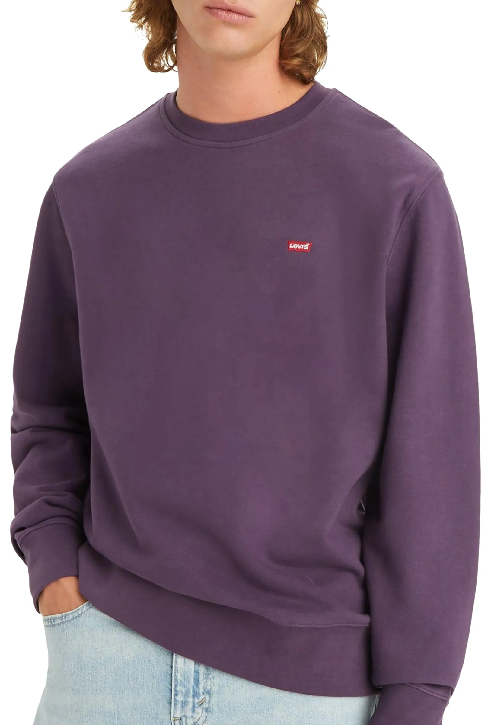 Levi's Crew Felpa Uomo Tinta Unita Navy Cosmos XS - immagine 3