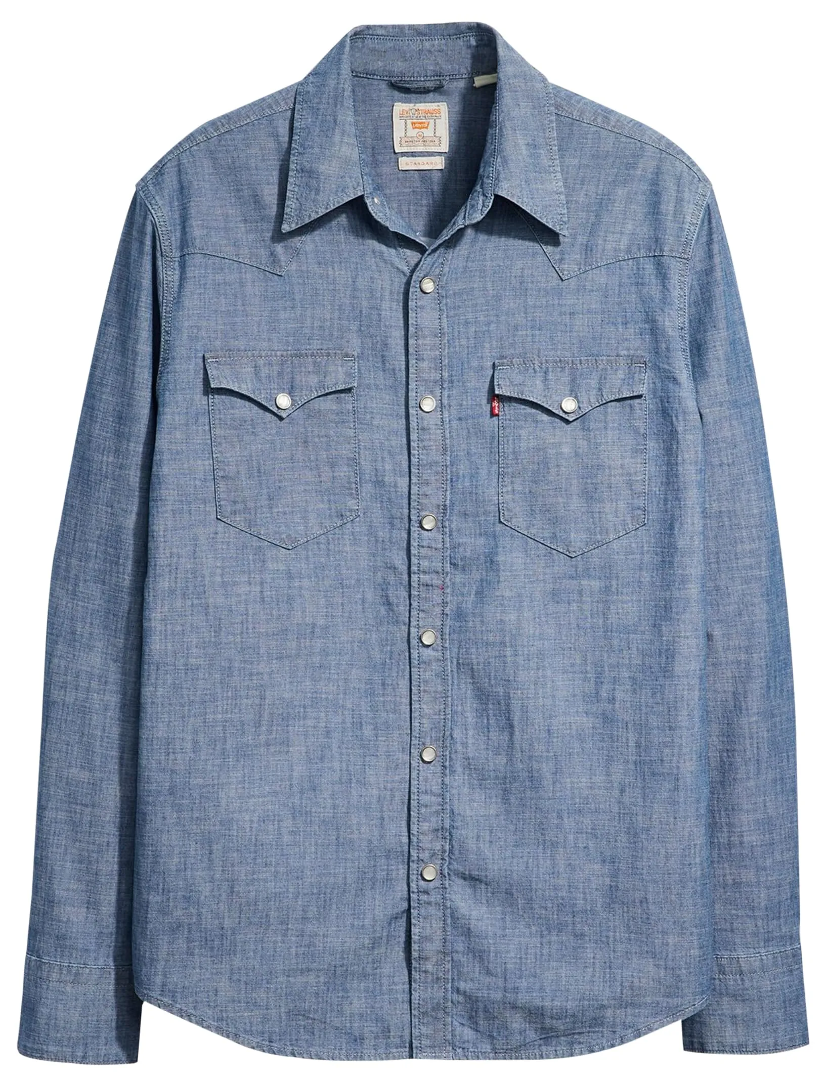 Levi's Barstow Western Standard Shirt - Grant Mid Blue Chambray - XS - immagine 1