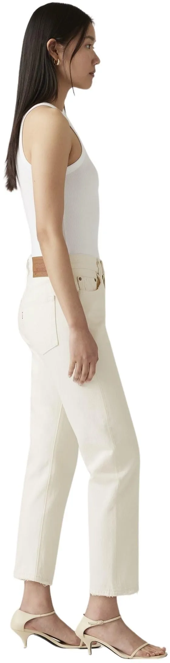 Levi's 501 Crop Jeans Donna, Ecru Booper No Damage, 25W / 28L - immagine 2