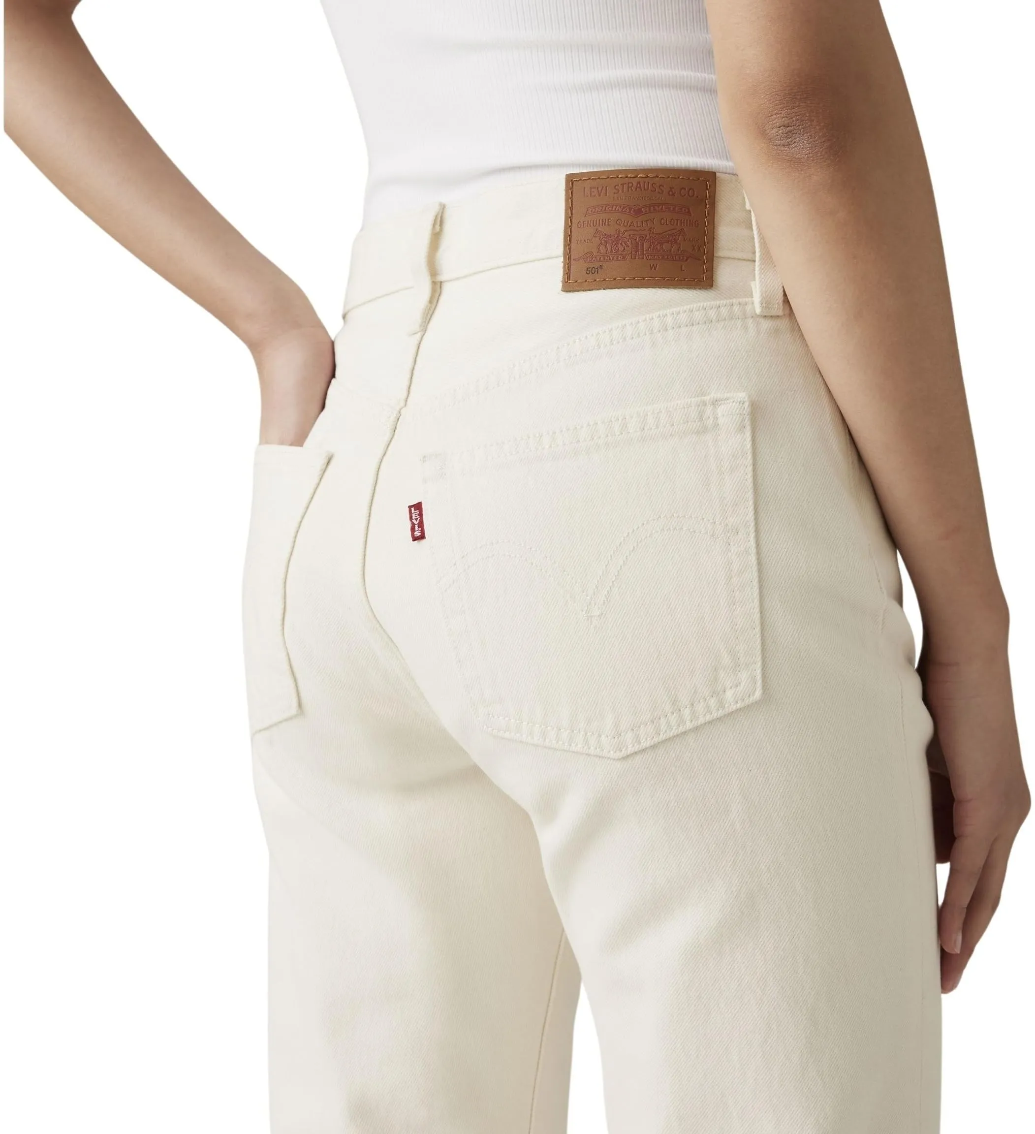 Levi's 501 Crop Jeans Donna, Ecru Booper No Damage, 24W / 28L - immagine 4