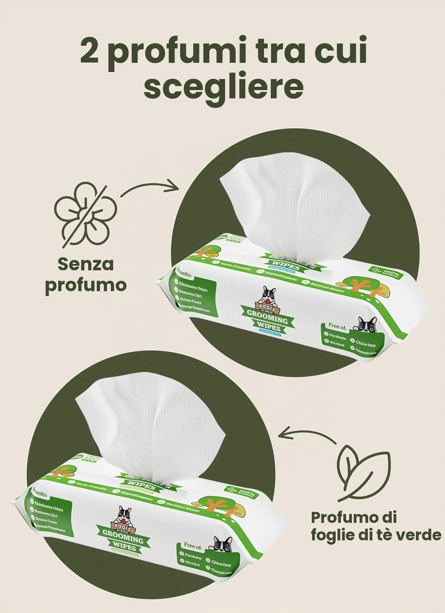 Pogi's Pet Supplies Salviette per Cani, Naturali a Base Vegetale, Senza Profumo, 400 Pezzi - immagine 8