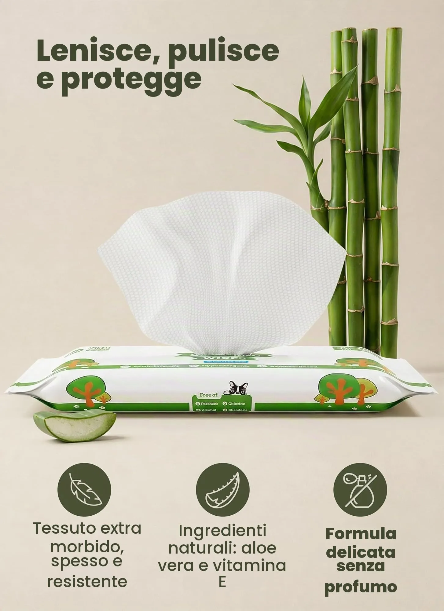 Pogi's Pet Supplies Salviette per cani senza profumo, 120 pezzi (6 x 20) - immagine 3