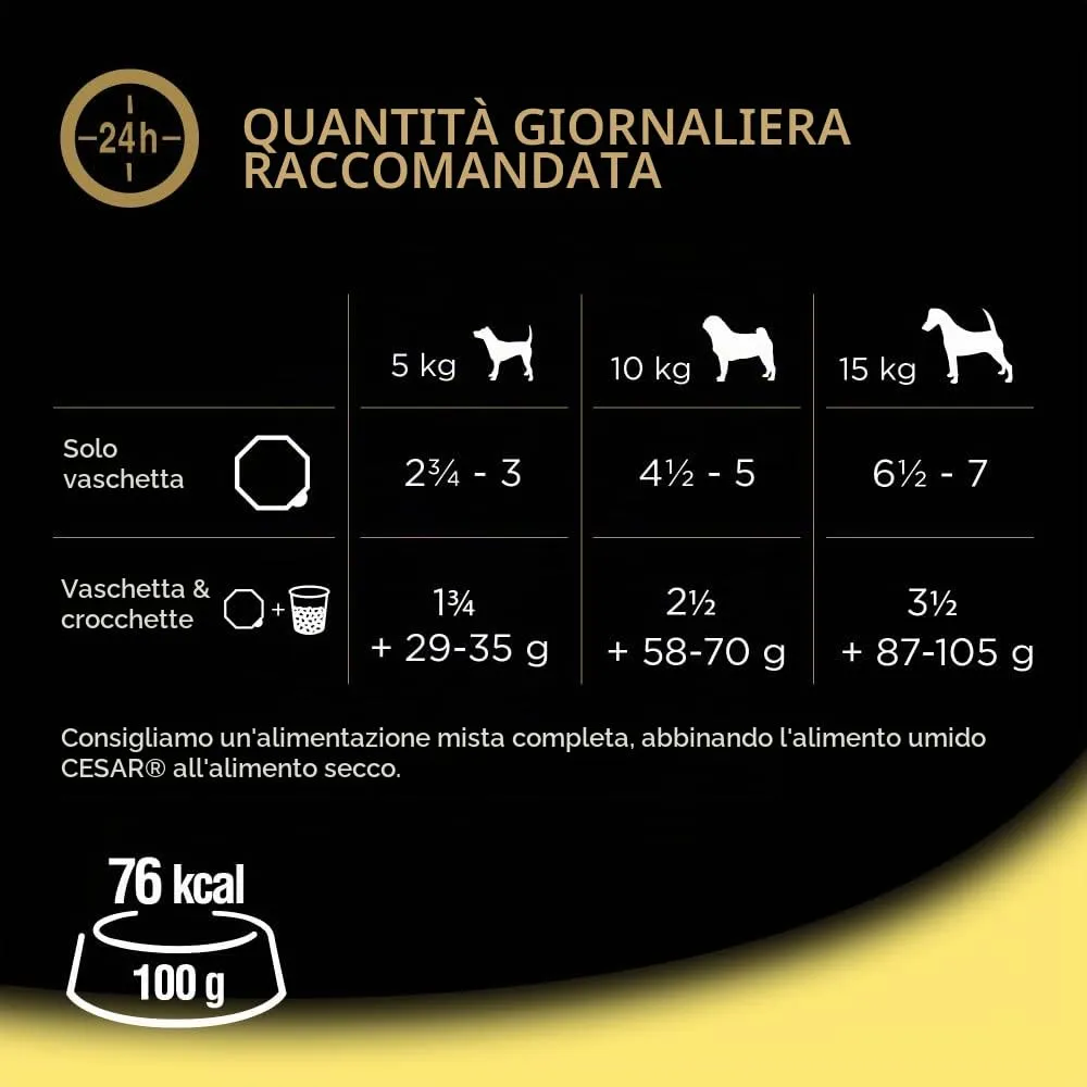 Cesar Wet Dog Food in Paté and Gelatin, Ricette dell'Orto (14 x 150 g) - immagine 8