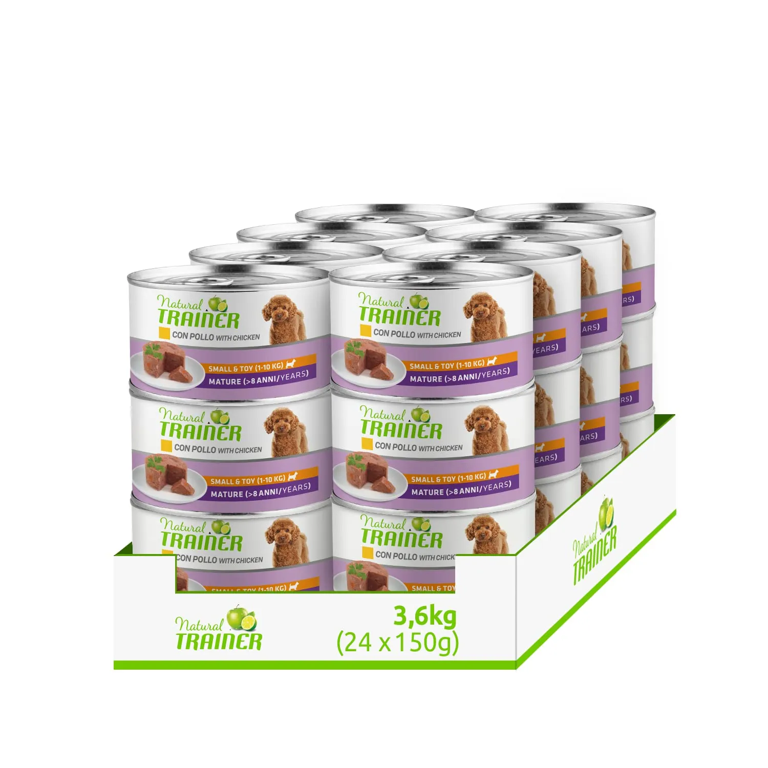 Trainer Natural Small & Toy Maturity Cibo Umido per Cani con Pollo, 24 x 150 g - immagine 1