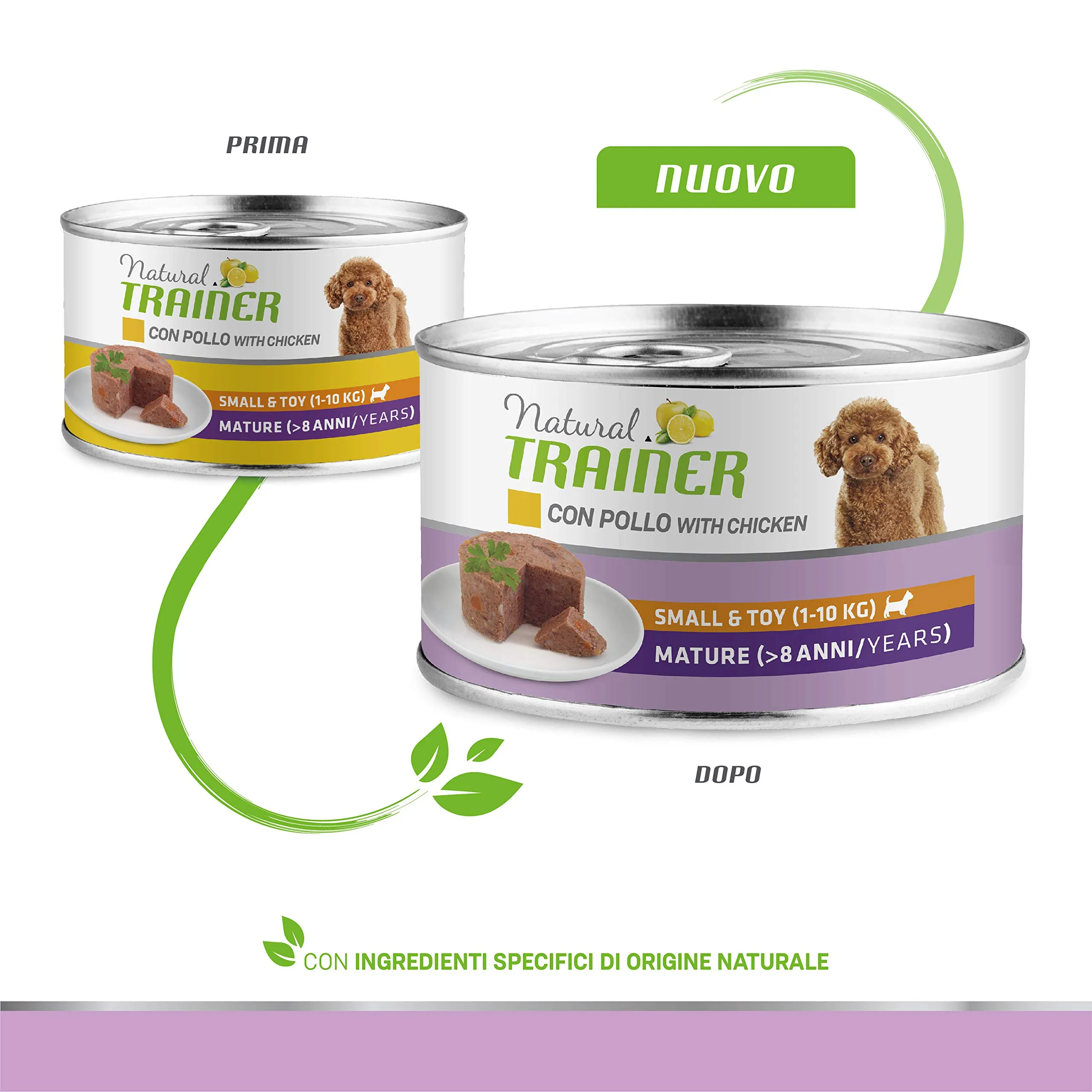 Trainer Natural Small & Toy Maturity Cibo Umido per Cani con Pollo, 24 x 150 g - immagine 3