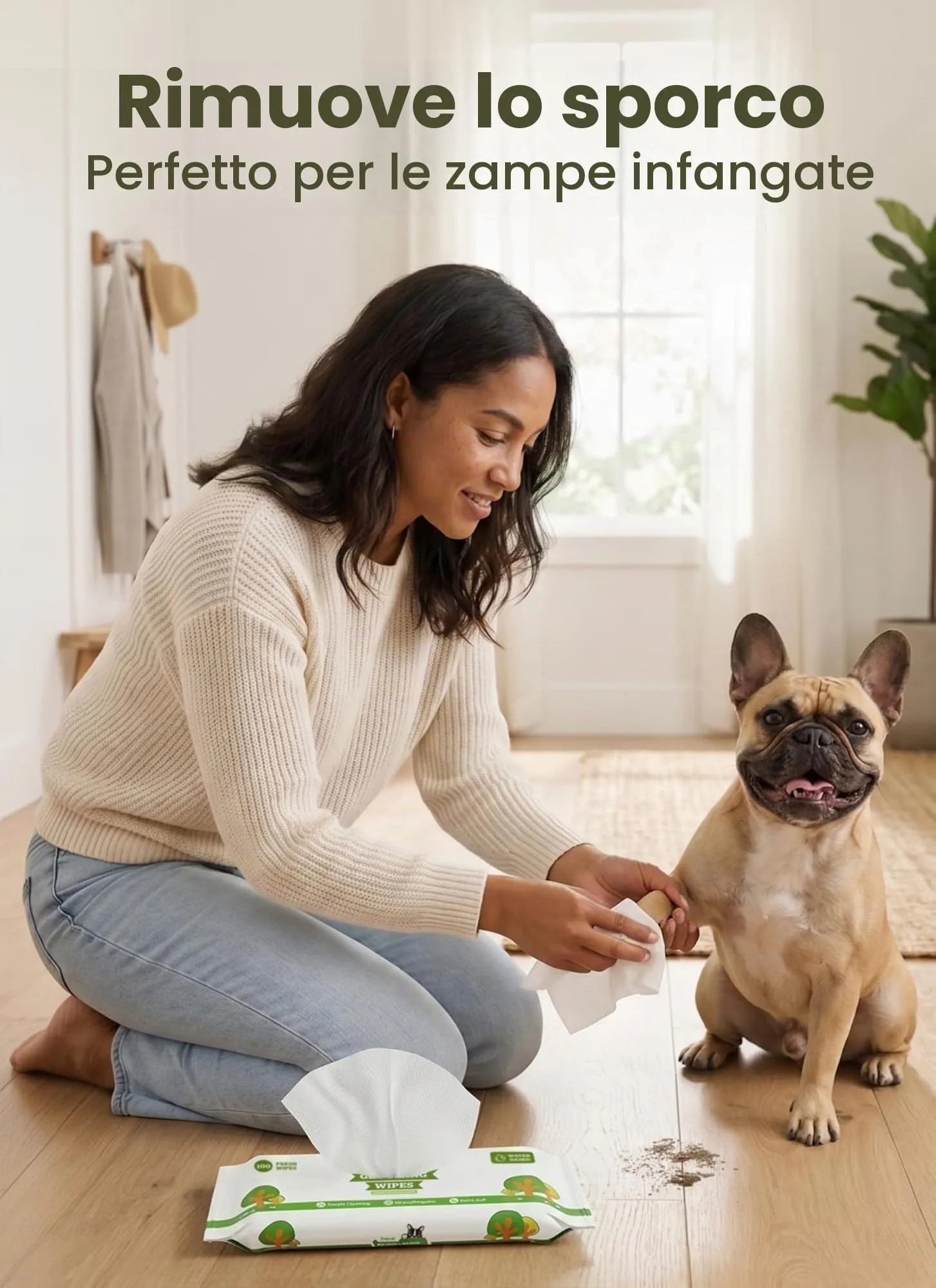Pogi's Pet Supplies Salviette per cani al tè verde, 120 pezzi (6 x 20) - immagine 5
