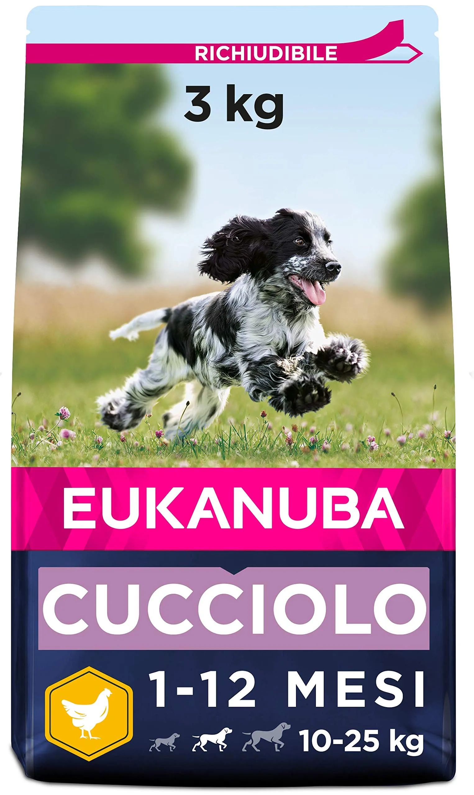Eukanuba Cibo per cuccioli con pollo fresco per razze di taglia media, 3 kg - immagine 1