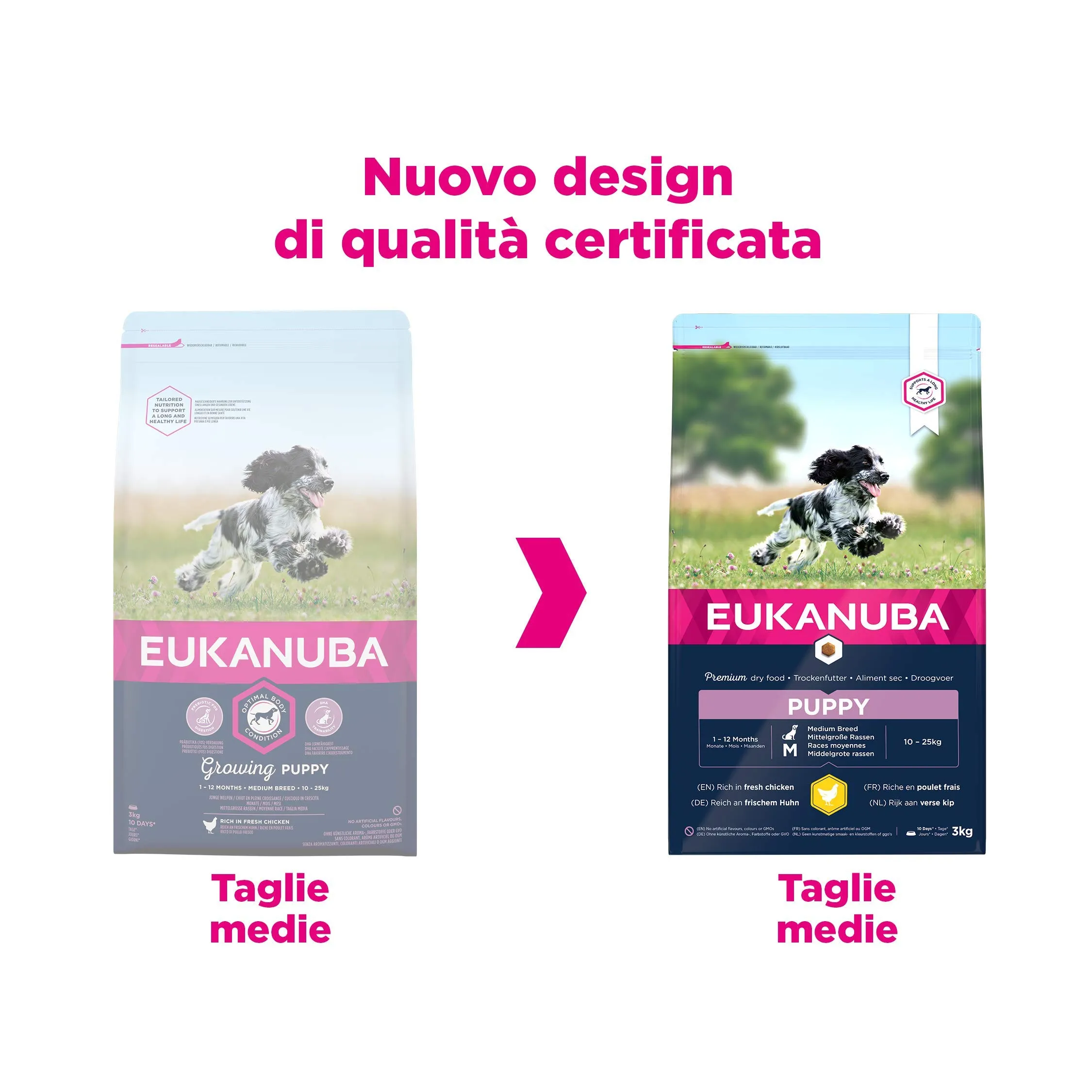 Eukanuba Cibo per cuccioli con pollo fresco per razze di taglia media, 3 kg - immagine 3