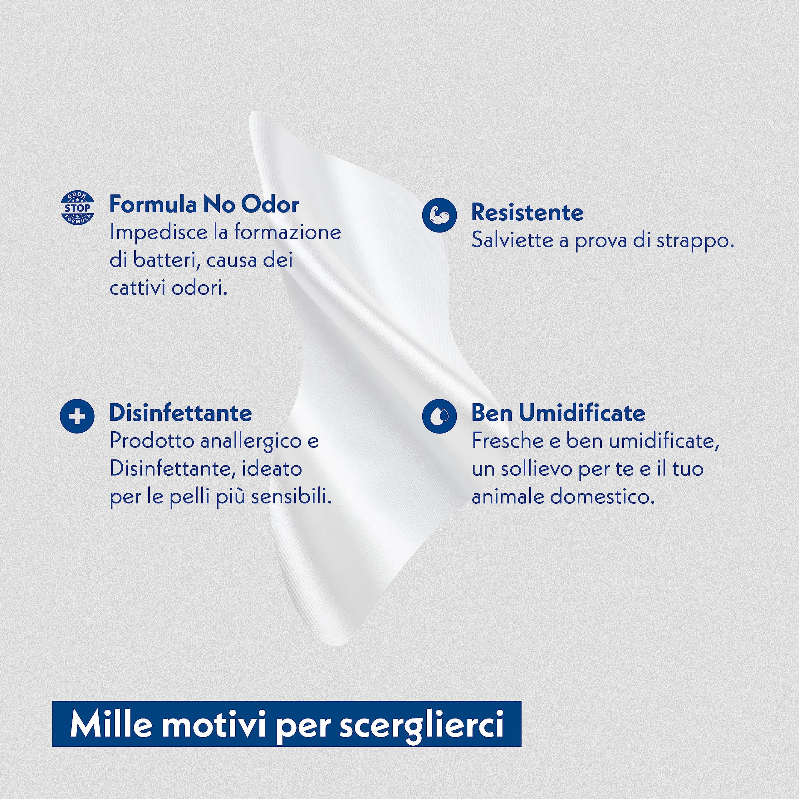 Amore Mio Salviette con Clorexidina Maxi Formato per Cani e Gatti, 110 Pezzi, 30x20 cm - immagine 2