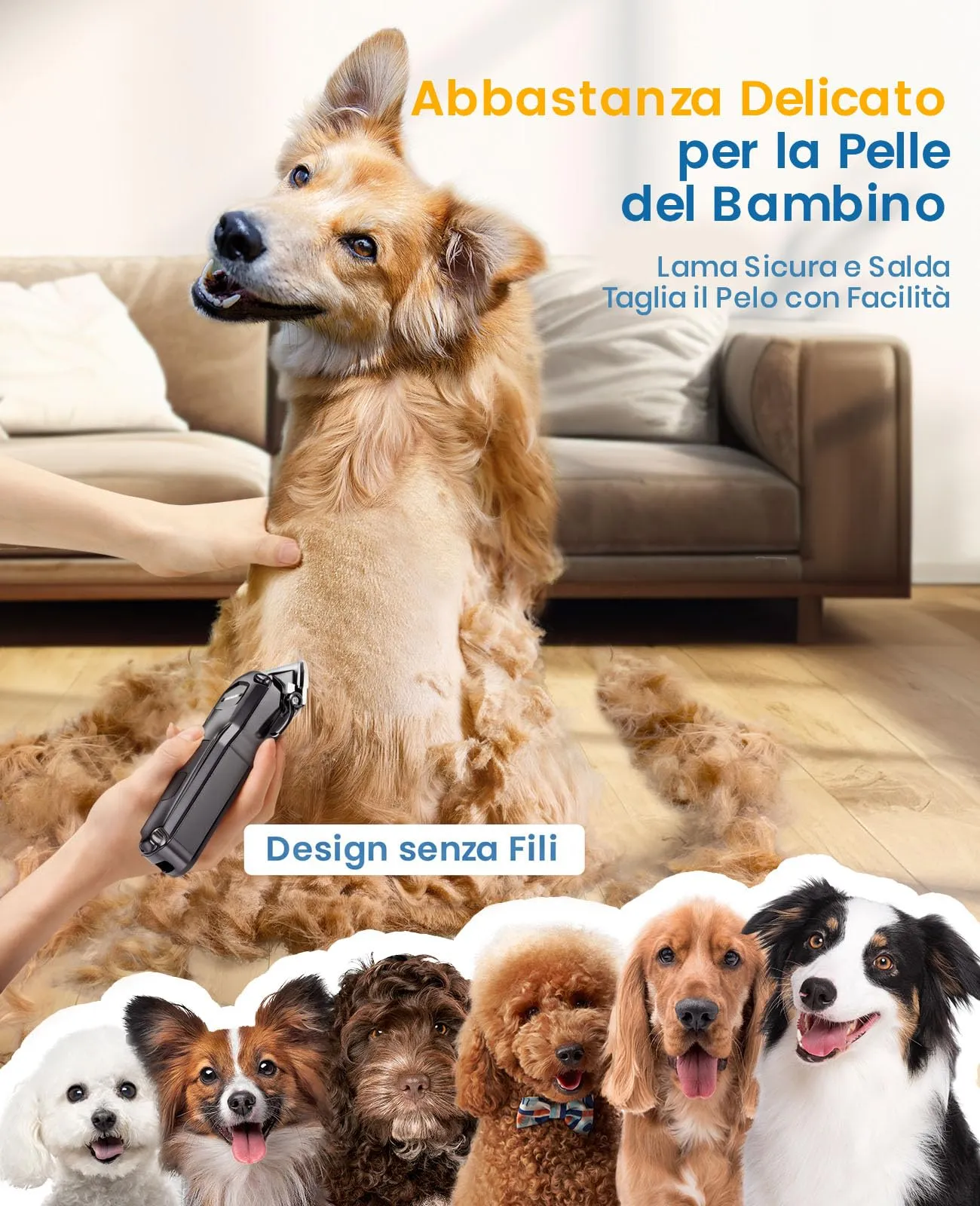 oneisall Tosatrice per Cani per Pelo Spesso e Pesante, Nero - immagine 4