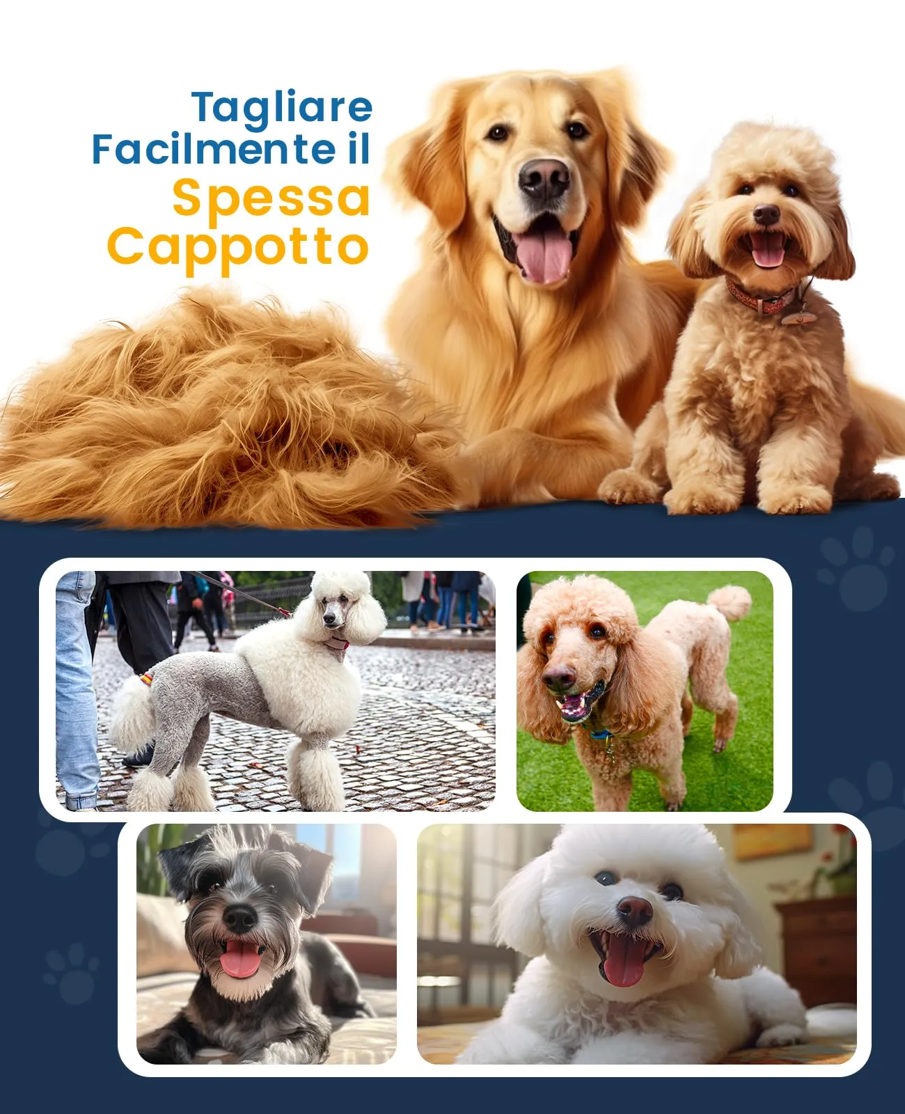 oneisall Tosatrice per Cani per Pelo Spesso e Pesante, Nero - immagine 7