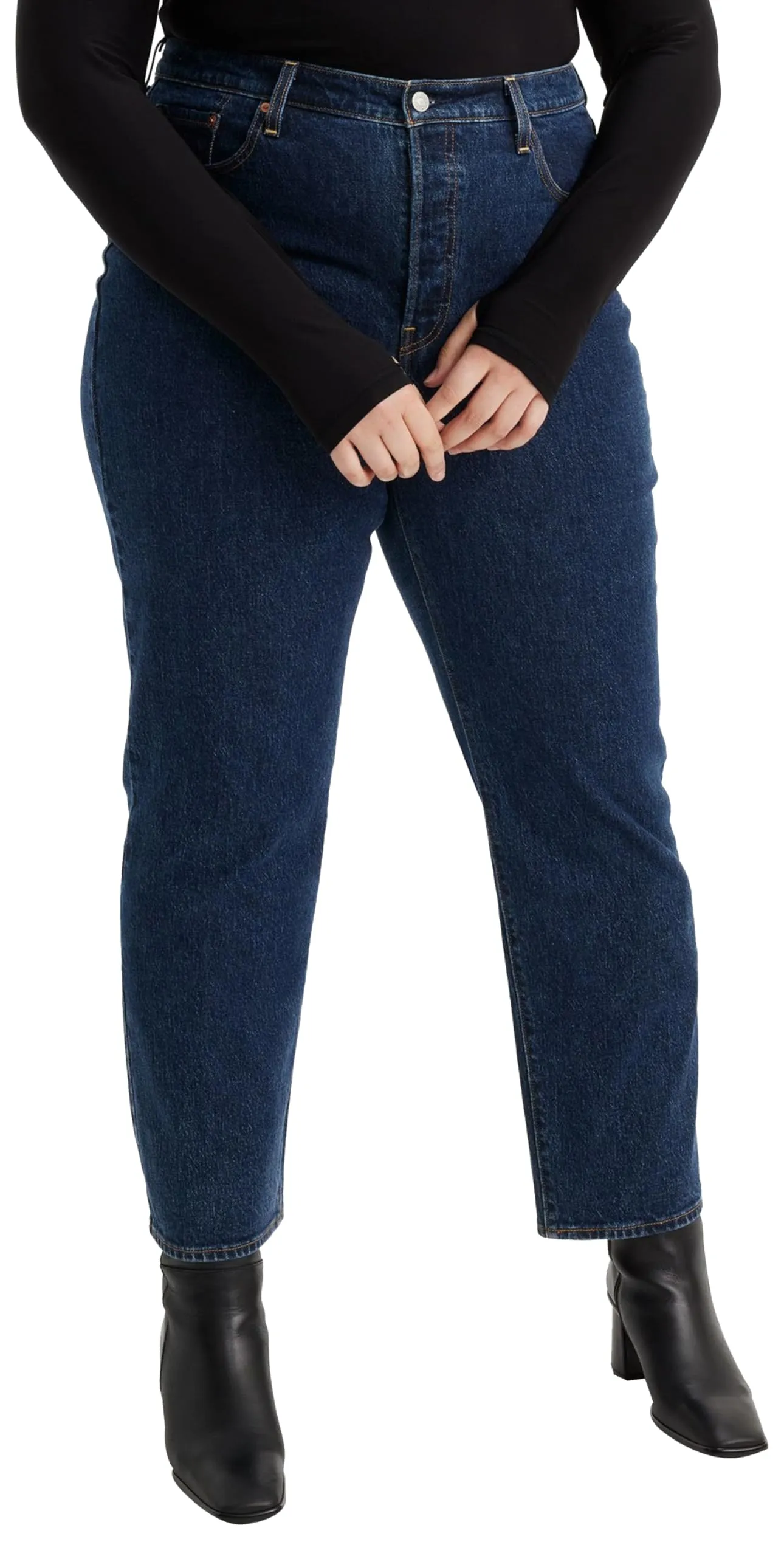 Levi's Plus Size Ribcage Straight Ankle Jeans, Salsa Dark Stone, 14 M - immagine 3