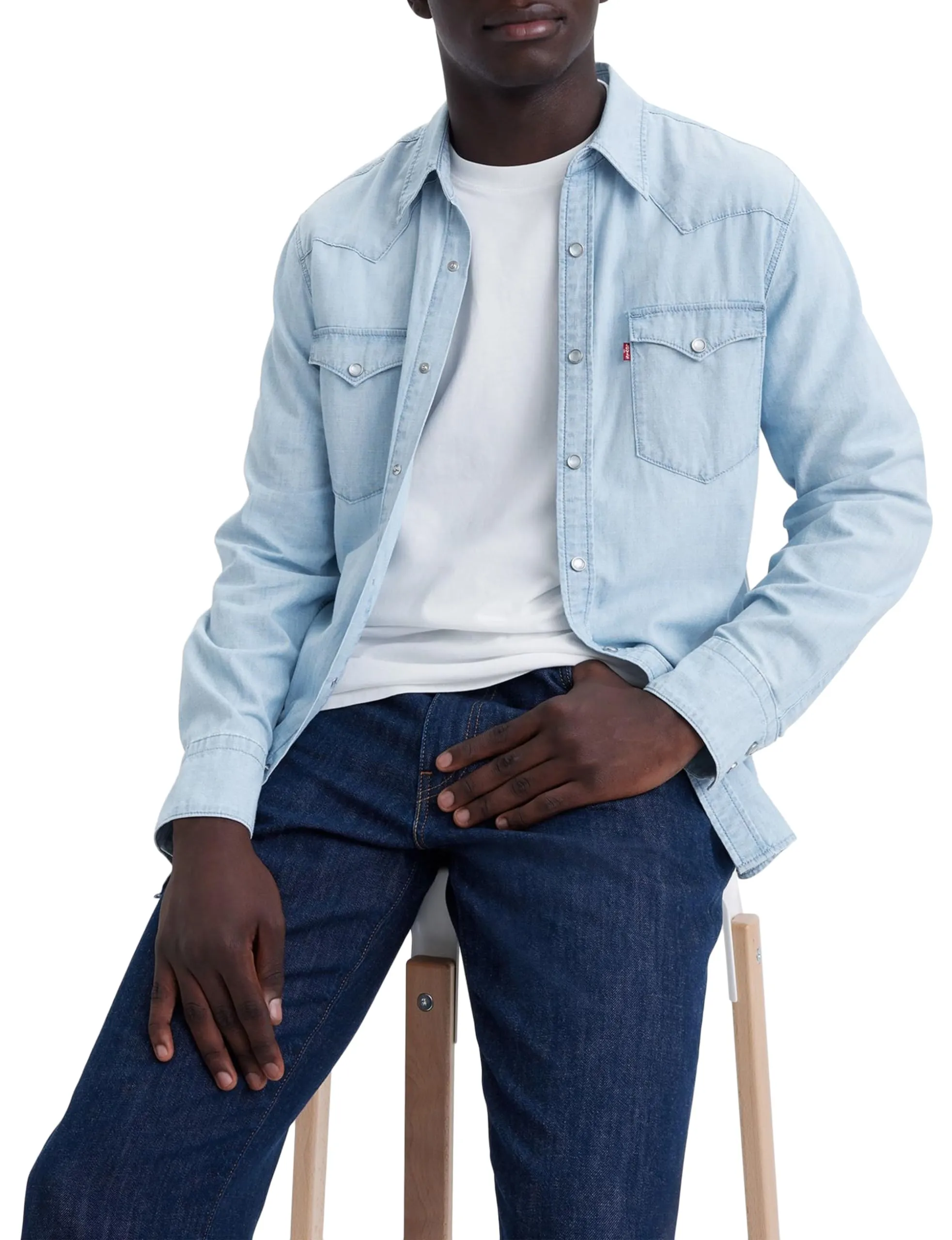 Levi's Barstow Western Standard Shirt, Burnett Light Chambray, S - immagine 4