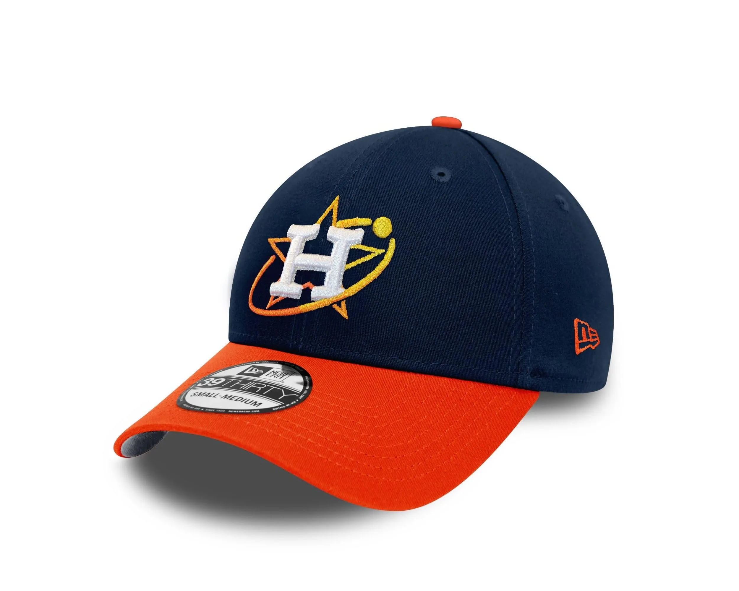New Era Houston Astros MLB 39Thirty Stretch Cap - Navy Orange, S-M - immagine 1