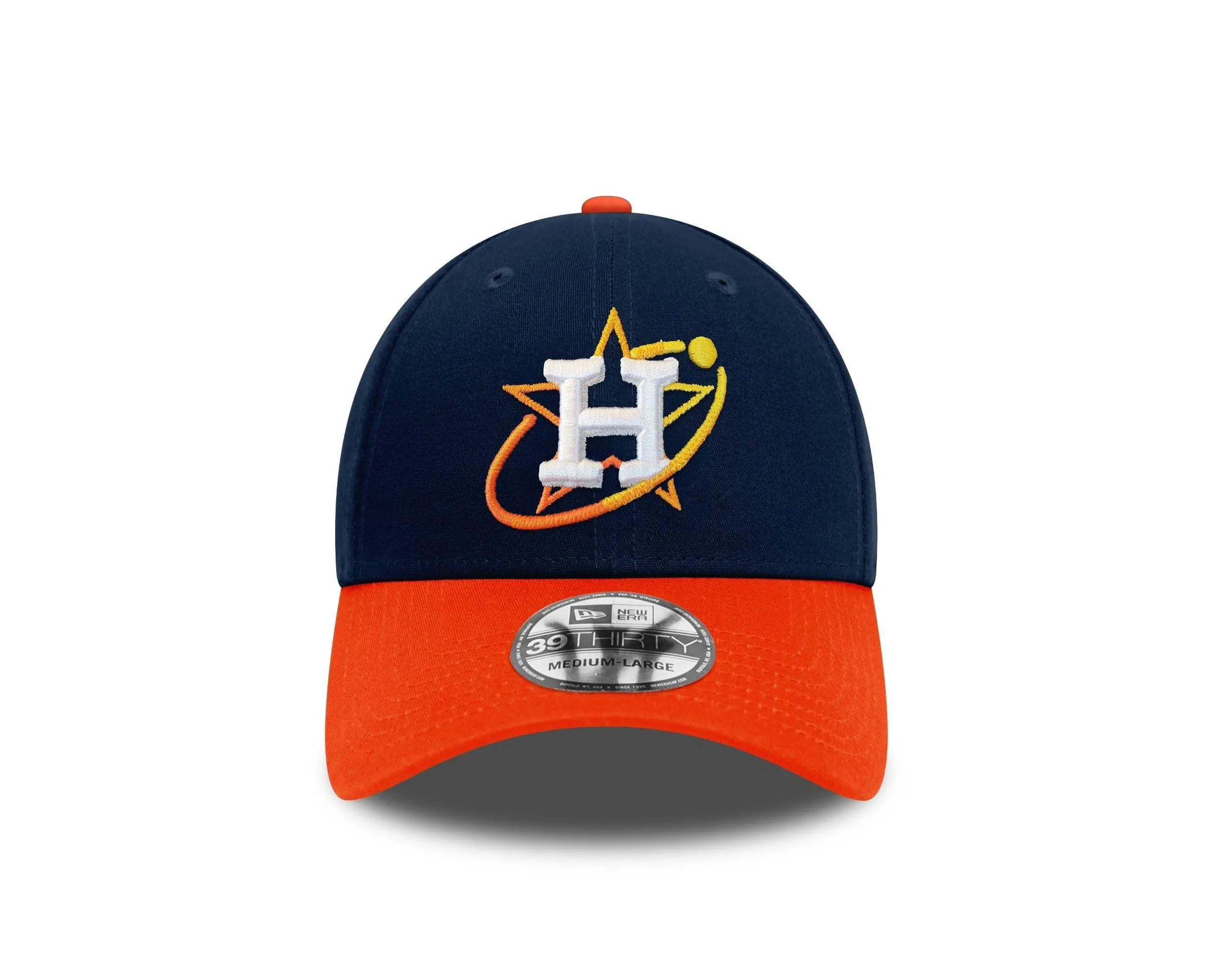 New Era Houston Astros MLB 39Thirty Stretch Cap - Navy Orange, S-M - immagine 2