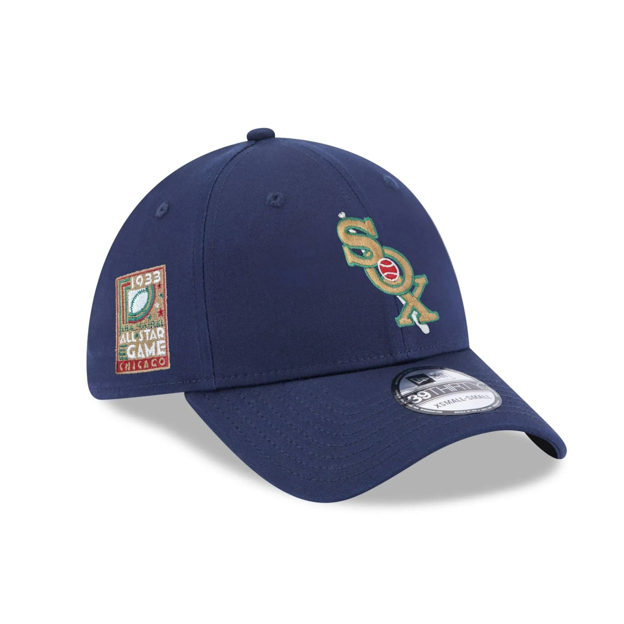 New Era Chicago White Sox MLB All-Star Game 1933 Sidepatch 39Thirty Stretch Cap - Navy - M-L - immagine 1