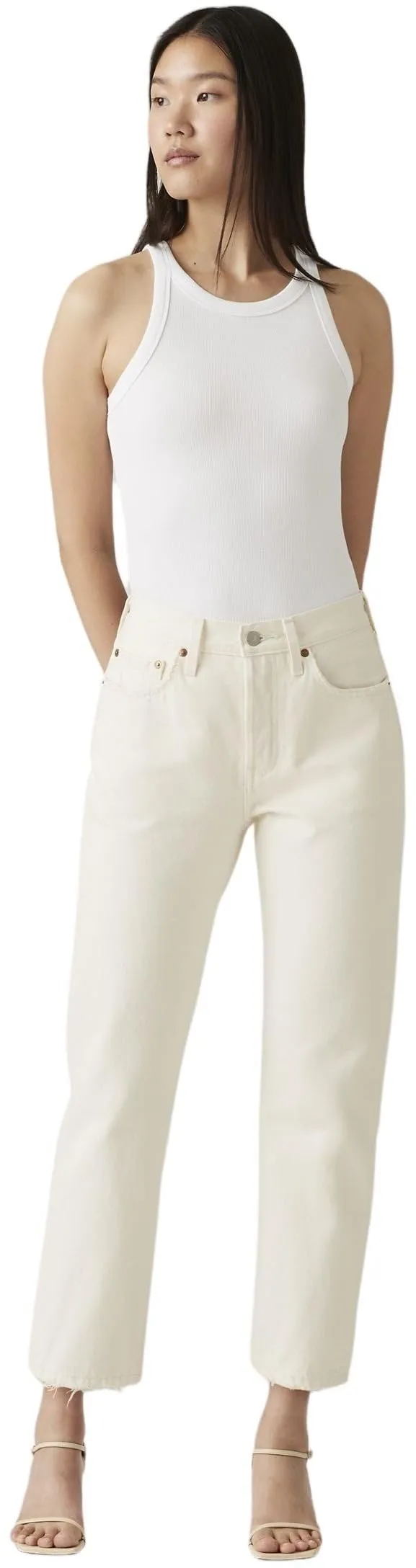 Levi's 501 Crop Jeans Donna, Ecru Booper No Damage, 30W / 28L - immagine 1