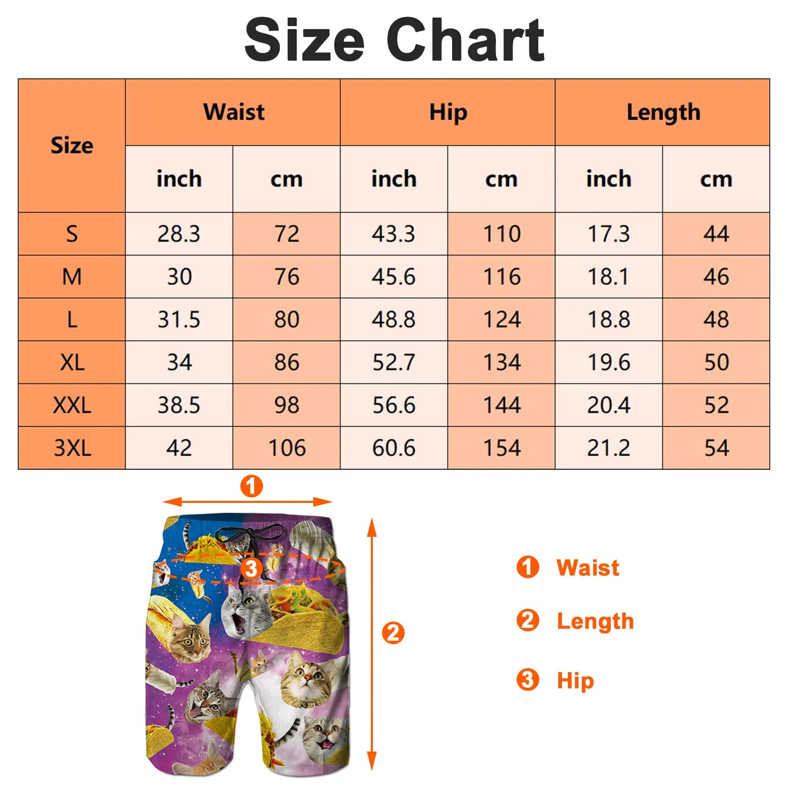 ALISISTER Costume da Bagno Uomo Stampa 3D Pizza Gatto, 3XL - immagine 5