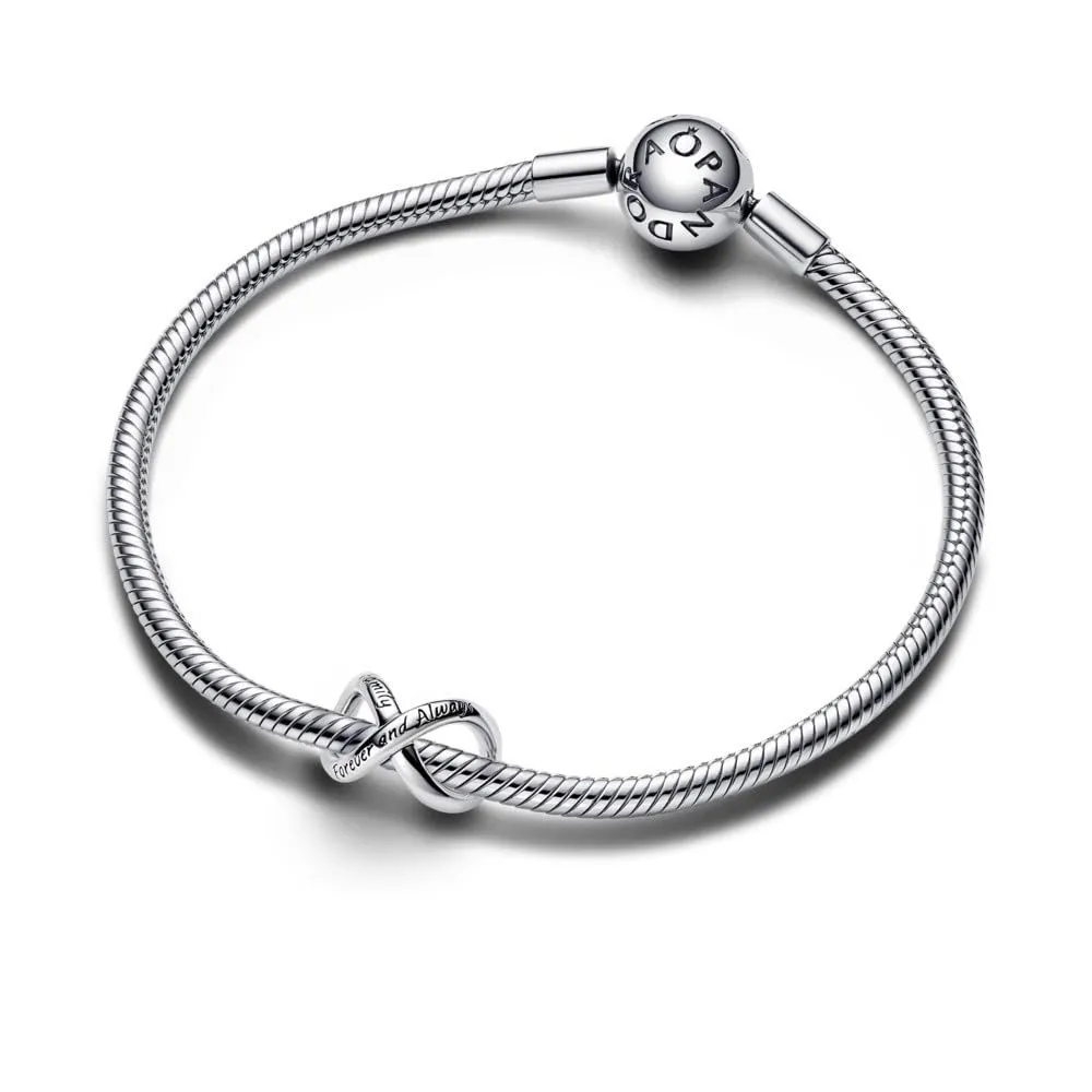 Pandora Ciondolo Moments Simbolo dell'Infinito in Argento Sterling con Cristalli Rosa Ciliegia e Phlox - immagine 5