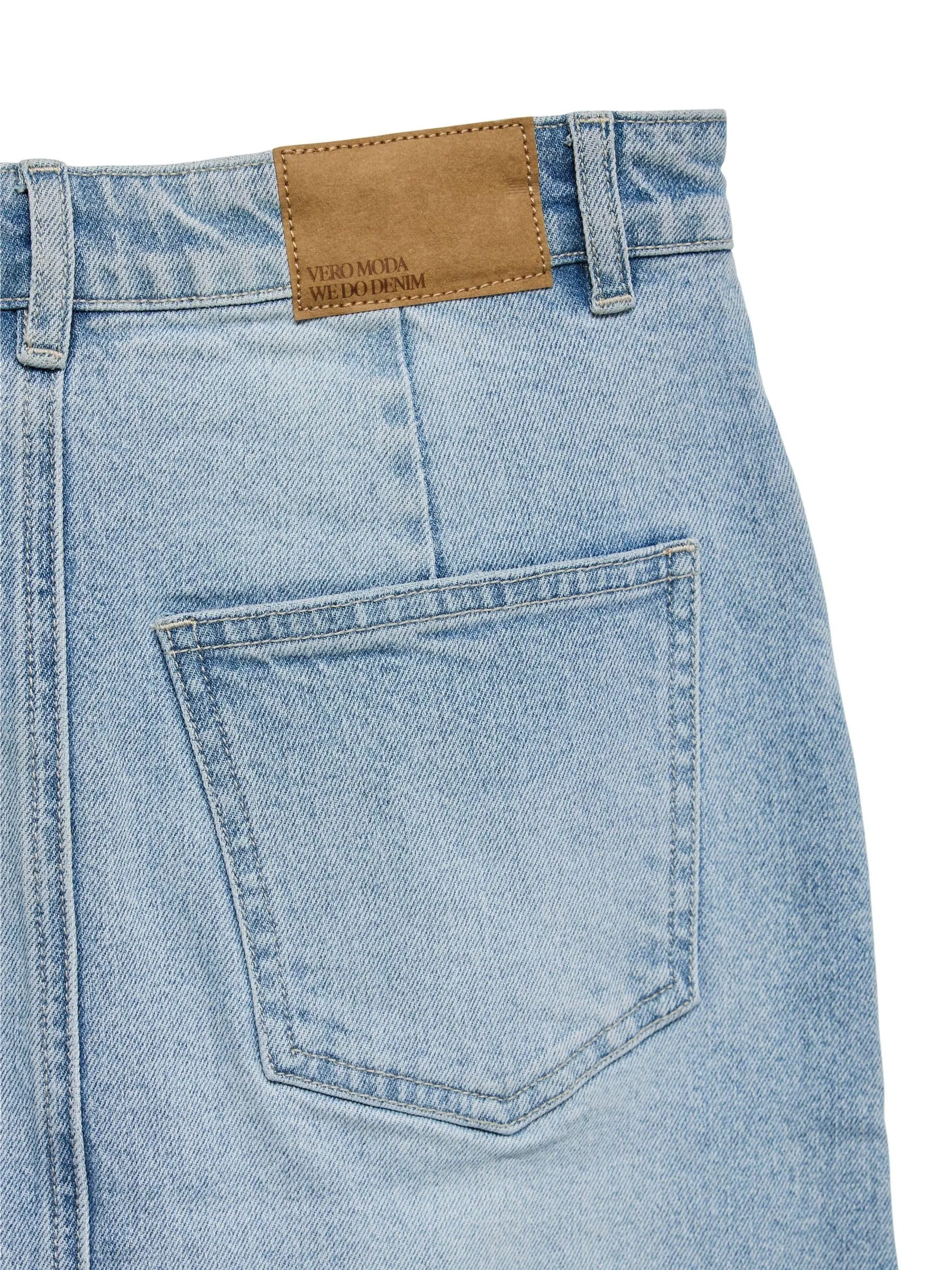 Vero Moda Vmveri HR Calf Denim Jeans Skirt, Light Blue, L - immagine 3