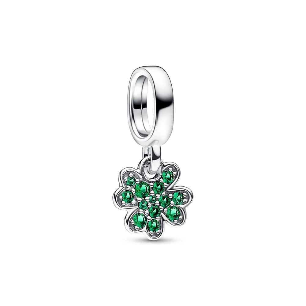 Pandora Pendente Trifoglio Moments in Argento Sterling con Cristallo Verde Reale - immagine 2