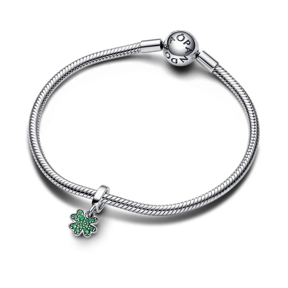 Pandora Pendente Trifoglio Moments in Argento Sterling con Cristallo Verde Reale - immagine 3