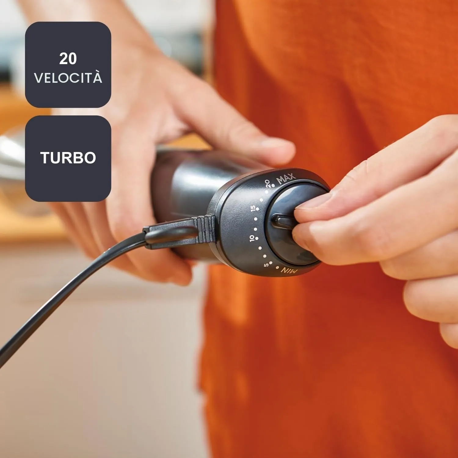Black+Decker Frullatore a Immersione 1200W, 20 Velocità, Turbo, ES9160140B - immagine 3