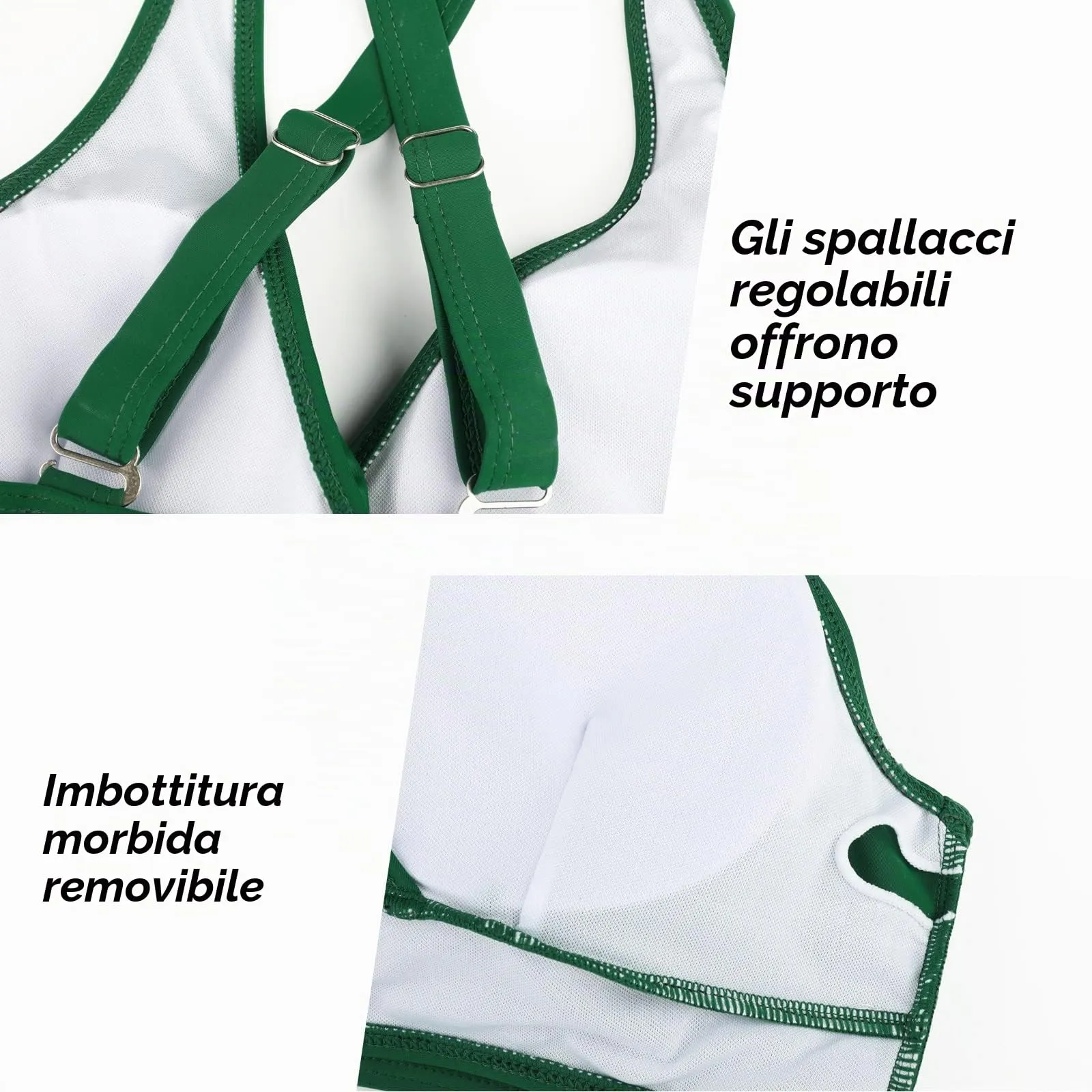 Adigaber Costume da Bagno Bikini Due Pezzi Donna Vita Alta Stampato Floreale - immagine 6
