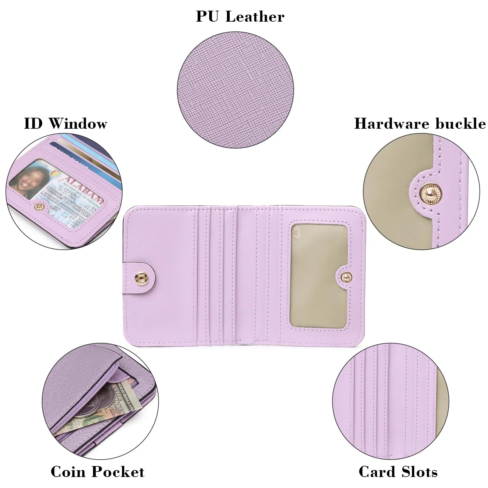 GAEKEAO Portafoglio da Donna in Pelle con Blocco RFID, 7 Scomparti per Carte e Tasca con Cerniera - immagine 3