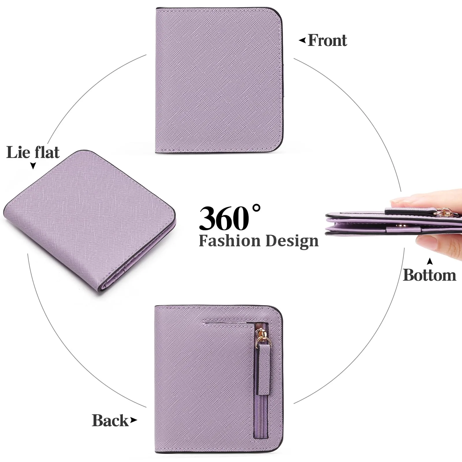 GAEKEAO Portafoglio da Donna in Pelle con Blocco RFID, 7 Scomparti per Carte e Tasca con Cerniera - immagine 4