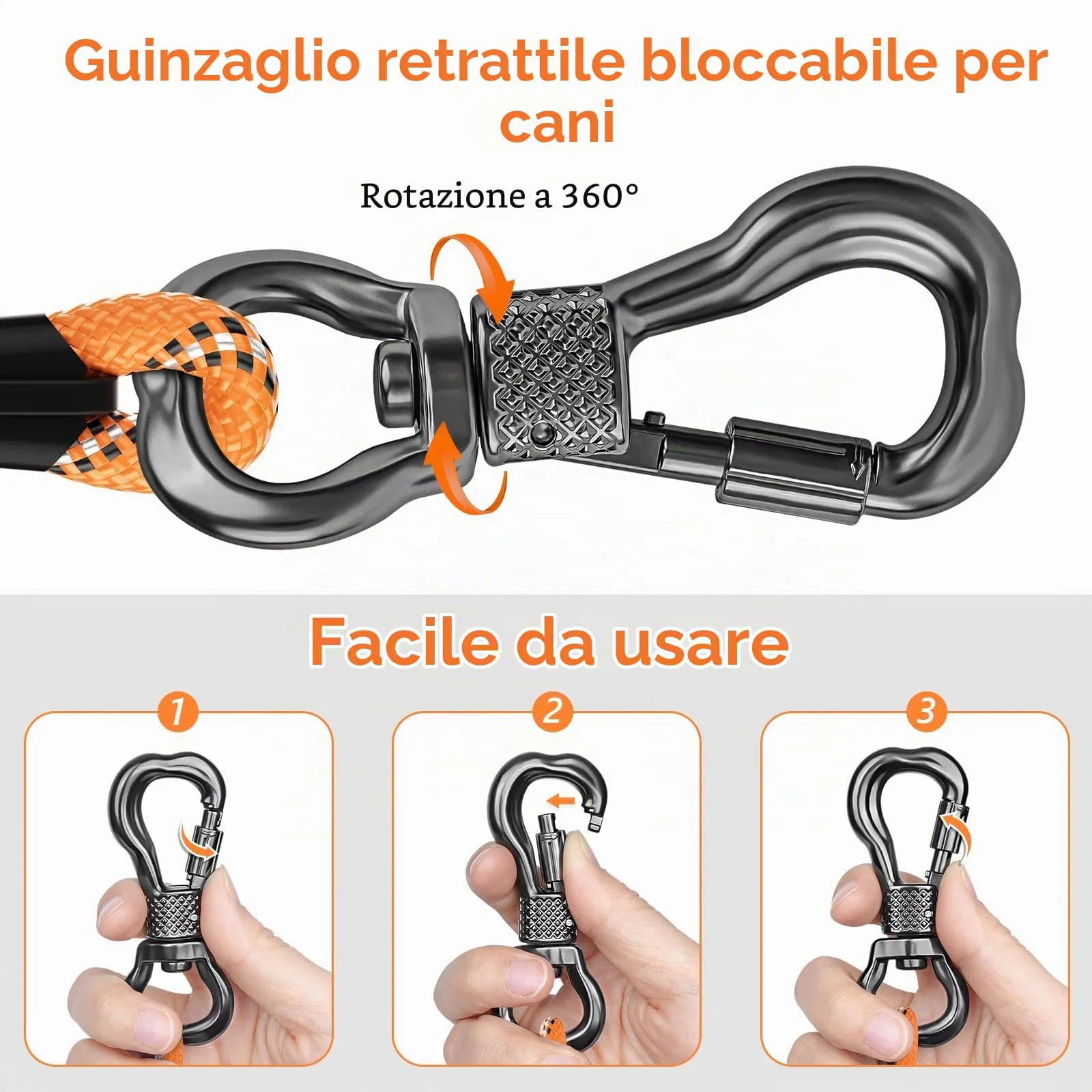 X XBEN Guinzaglio Addestramento per Cani, 30M x 8mm, con Gancio di Sicurezza e Maniglia Imbottita - immagine 2