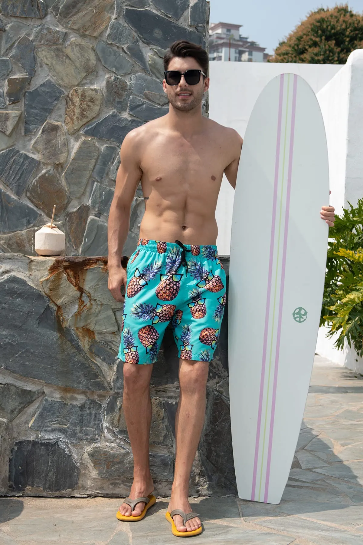 ALISISTER Pantaloncini da Bagno Uomo Ananas 3D 3XL - immagine 2