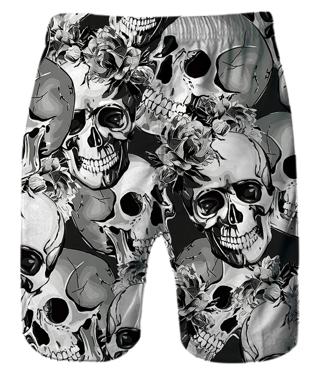 ALISISTER Costume da Bagno Uomo e Ragazzo 3D Cranio, Quick Dry, XL - immagine 2