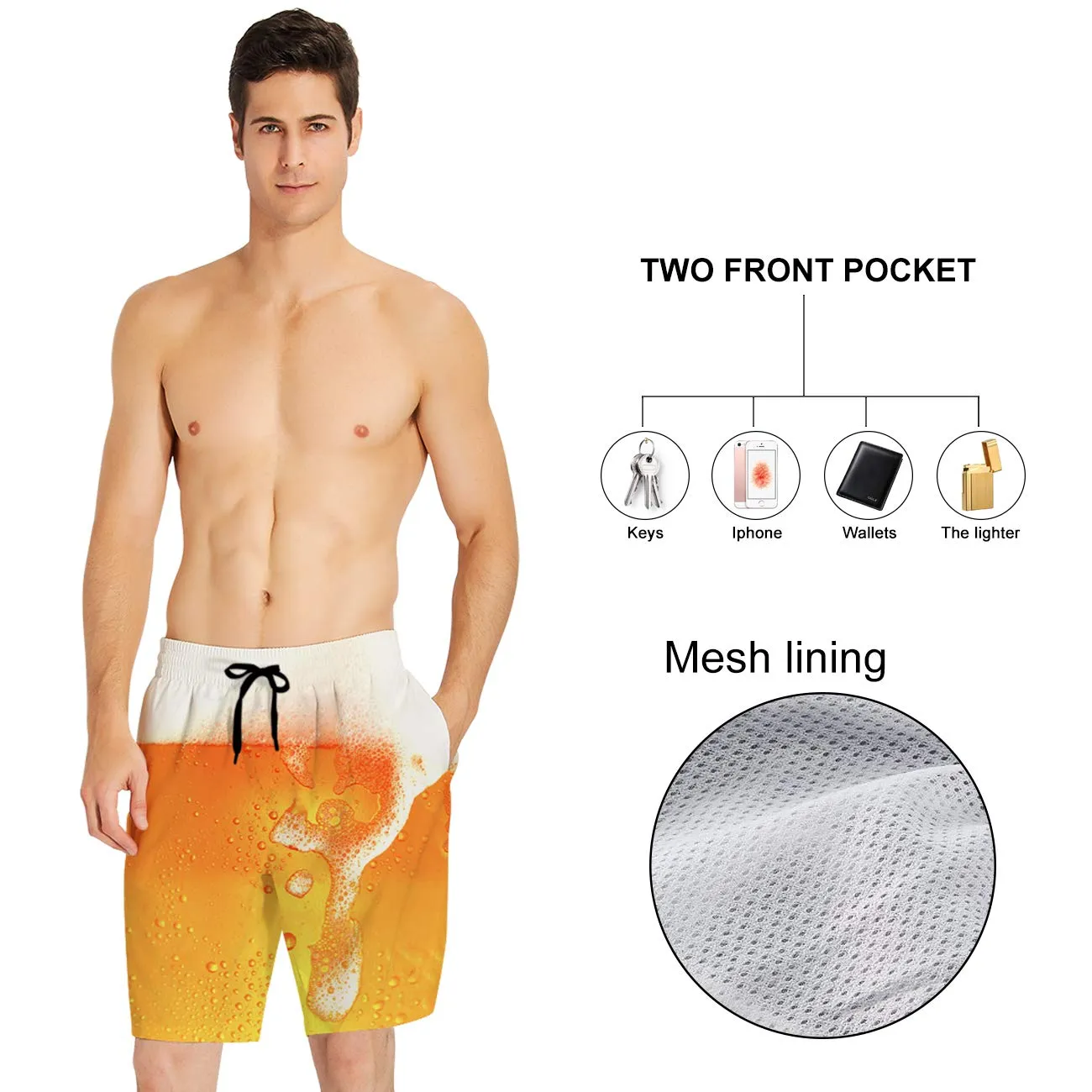 ALISISTER Costume da Bagno Uomo 3D Arcobaleno Pantaloncini Mare Asciugatura Veloce con Fodera in Mesh, M - immagine 2