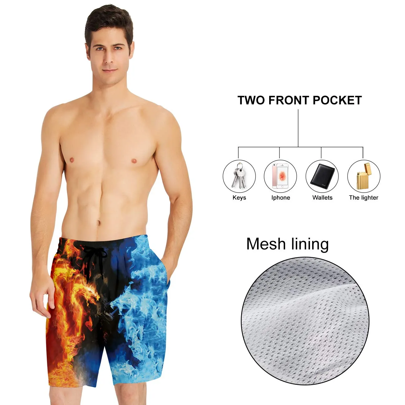 ALISISTER Costume da Bagno Uomo 3D Galassia Drago, Asciugatura Veloce, Taglia M - immagine 3