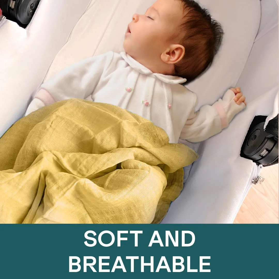 Koala Babycare Mussole Neonato 100% Cotone, 3 Pz 80x80cm, Giallo - immagine 5