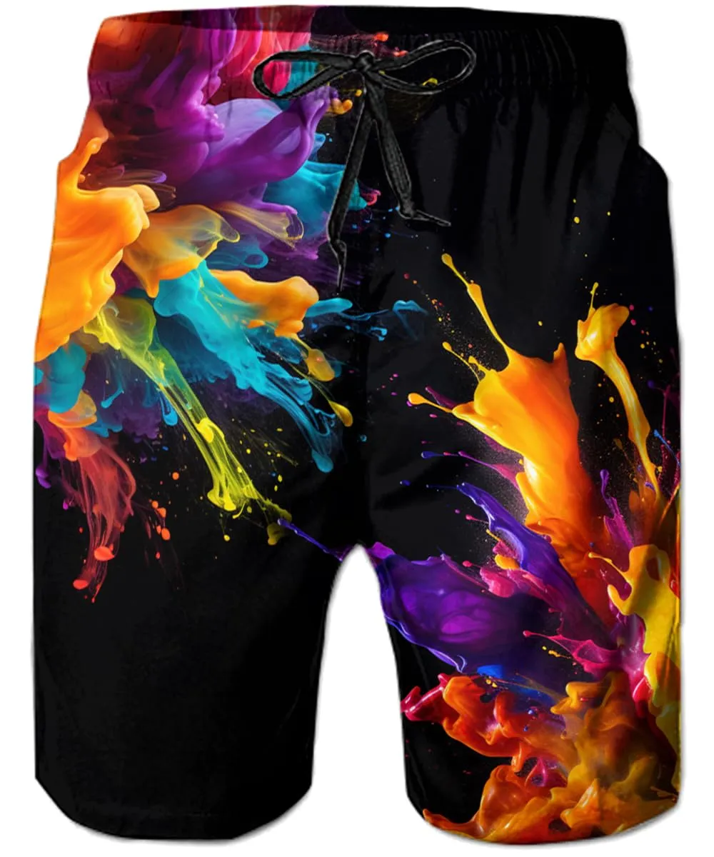 ALISISTER Costume Uomo Mare Stampa 3D Colorata Pantaloncini Spiaggia e Surf con Fodera in Mesh, L - immagine 1