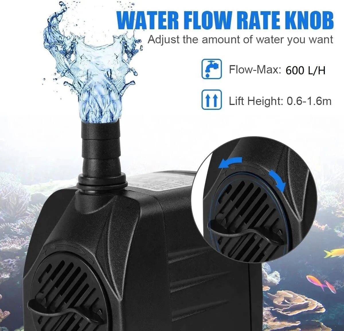 Flintronic Mini Pompa Acqua Sommergibile 10W 600L/H - immagine 2