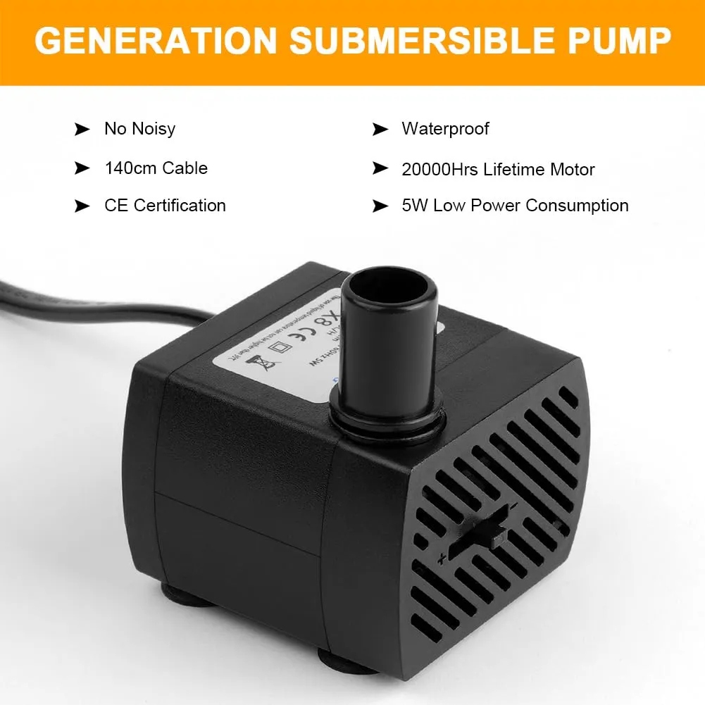 Flintronic Mini Pompa Acqua Sommergibile 5W 350L/H - immagine 4