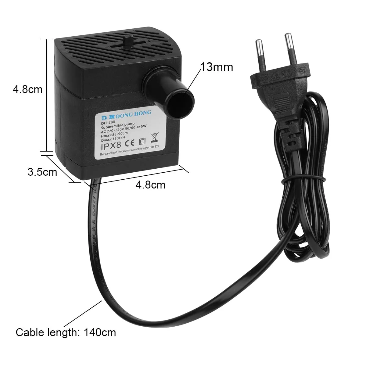 Flintronic Mini Pompa Acqua Sommergibile 5W 350L/H - immagine 5