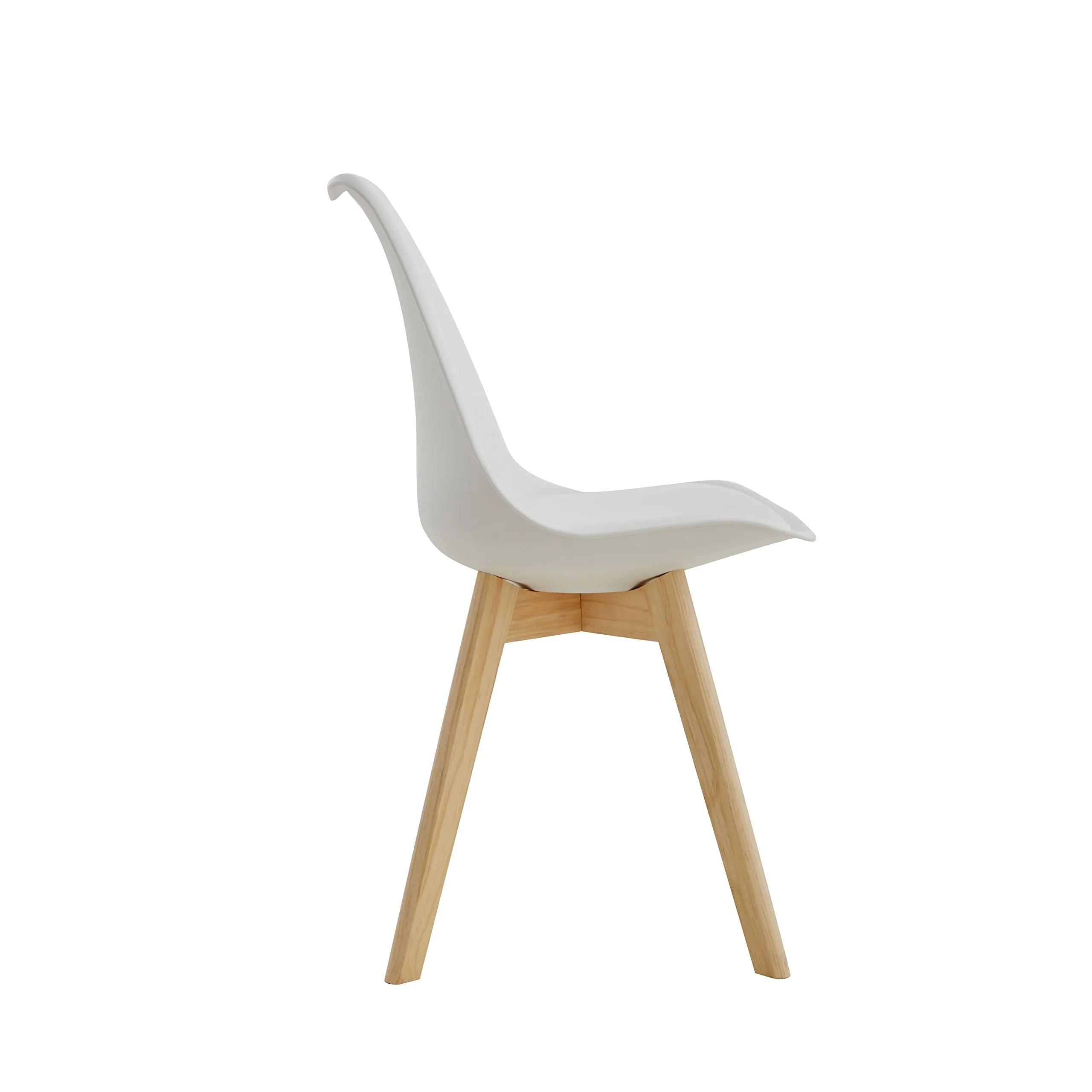 GrandCA HOME Set di 4 Sedie da Pranzo e Cucina con Gambe in Legno di Pino, Bianco-PE - immagine 5