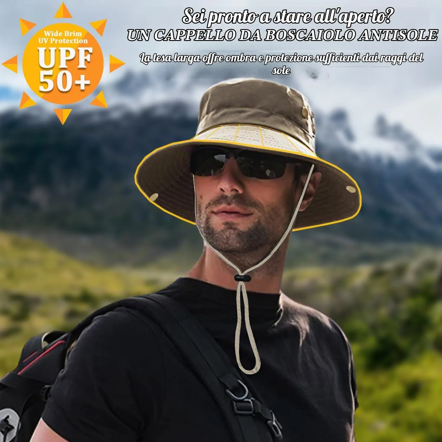 Favuit Cappello Boonie Pieghevole a Tesa Larga per Uomo e Donna - immagine 2