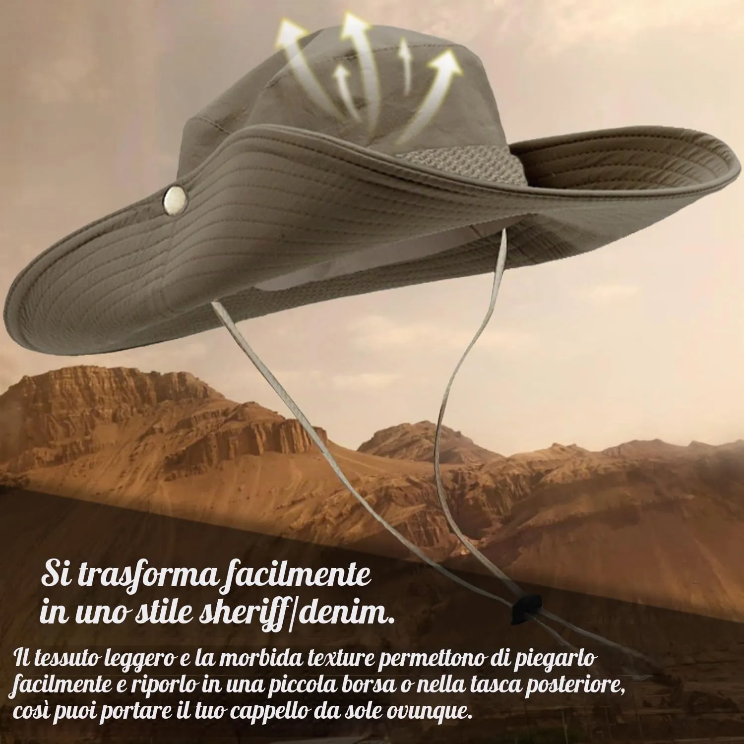 Favuit Cappello Boonie Pieghevole a Tesa Larga per Uomo e Donna - immagine 3