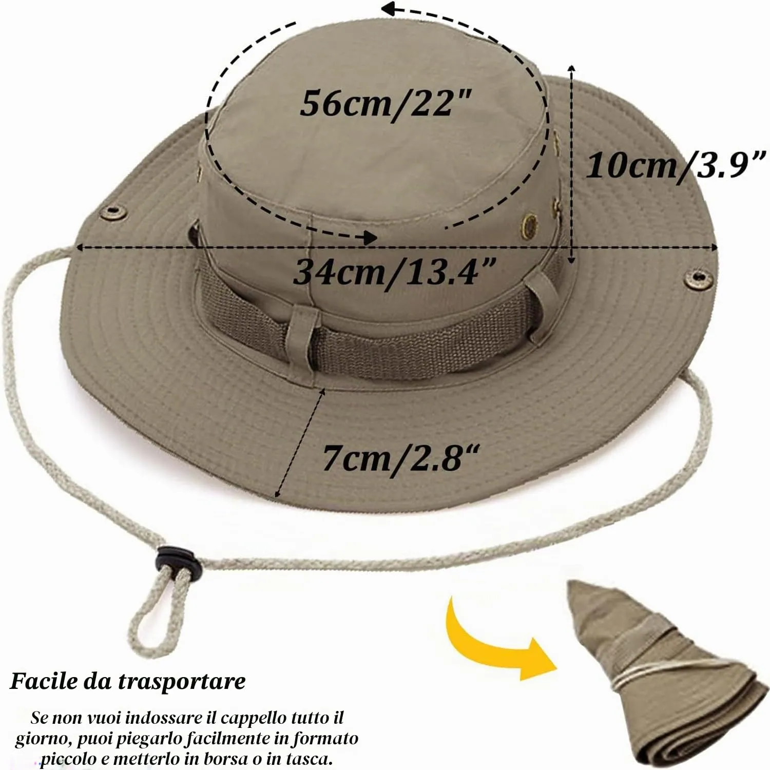 Favuit Cappello Boonie Pieghevole a Tesa Larga per Uomo e Donna - immagine 6