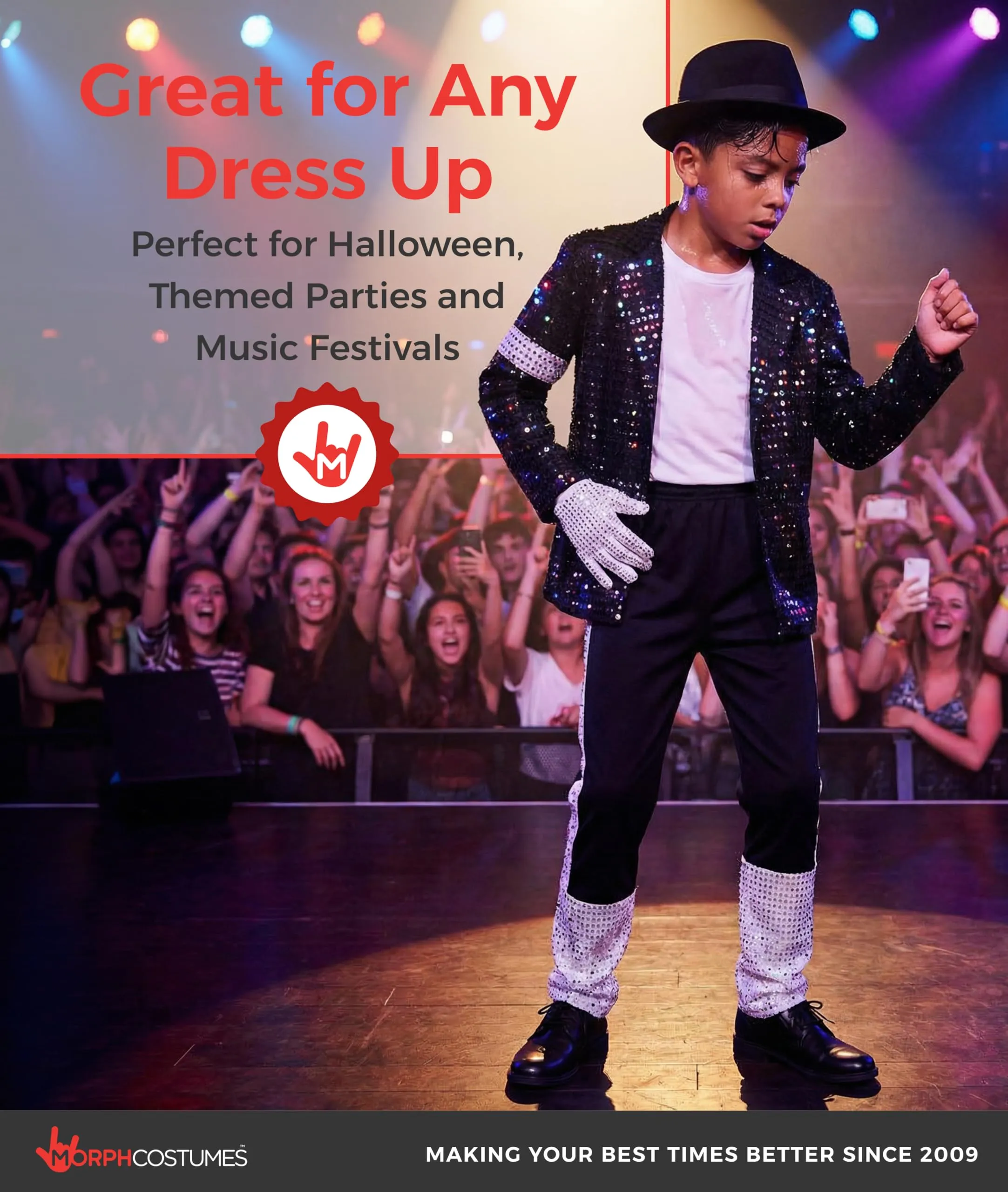 Morph Costume Star del Pop Bambino, L - immagine 6