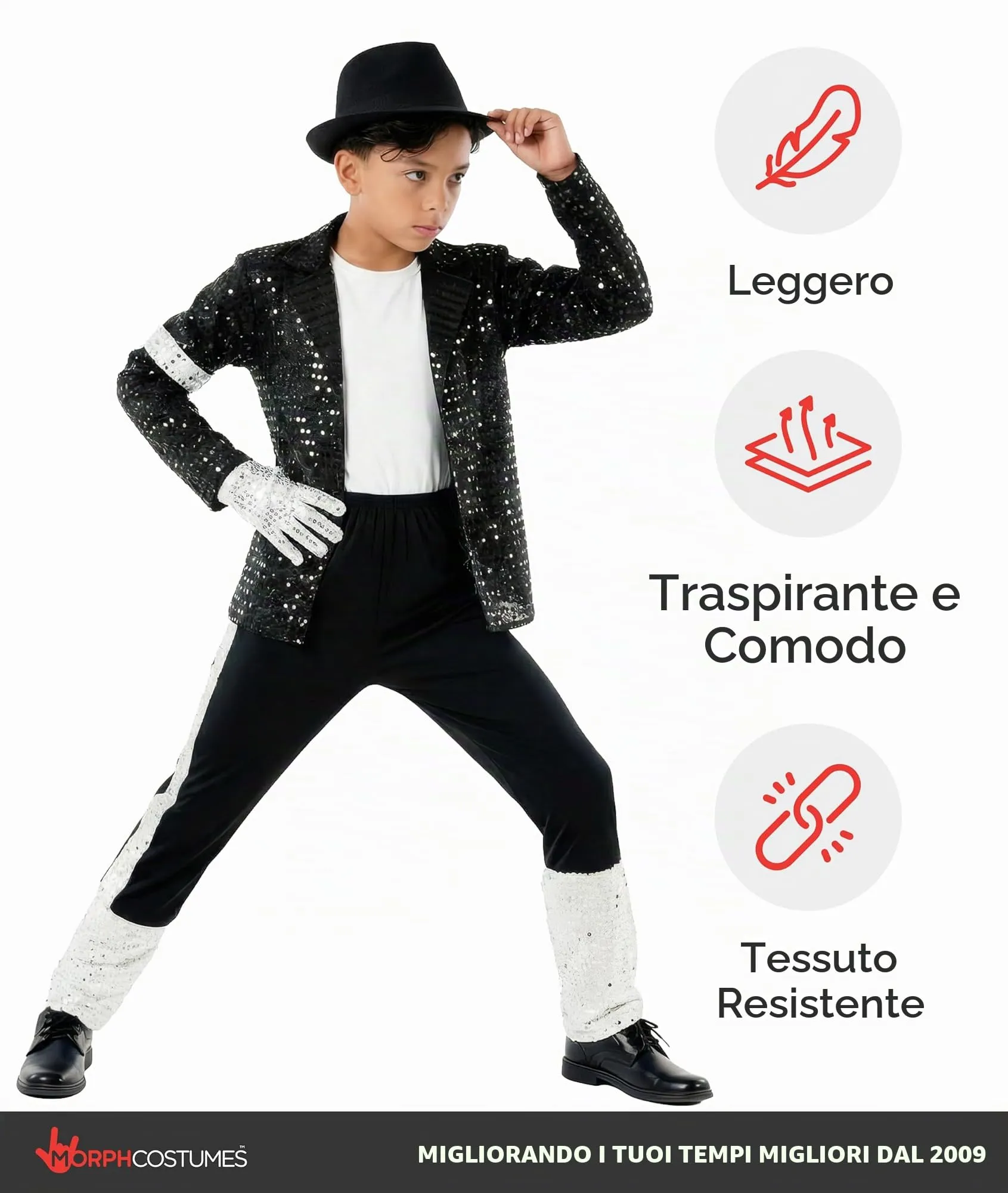 Morph Costume Star del Pop Bambino, L - immagine 7