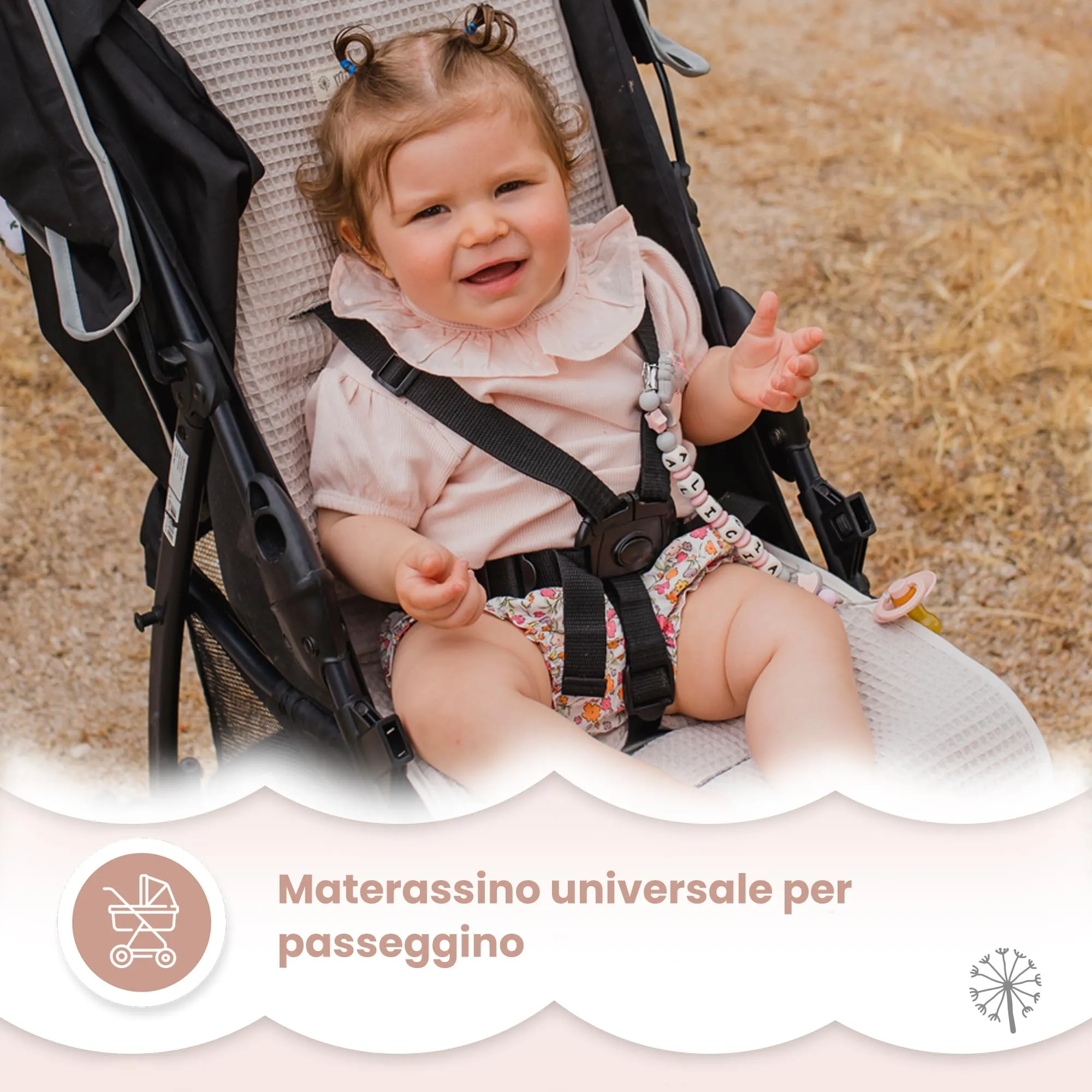 MIMUSELINA Materassino Passeggino Universale in Cotone OEKO-TEX, 34×84 cm - immagine 2
