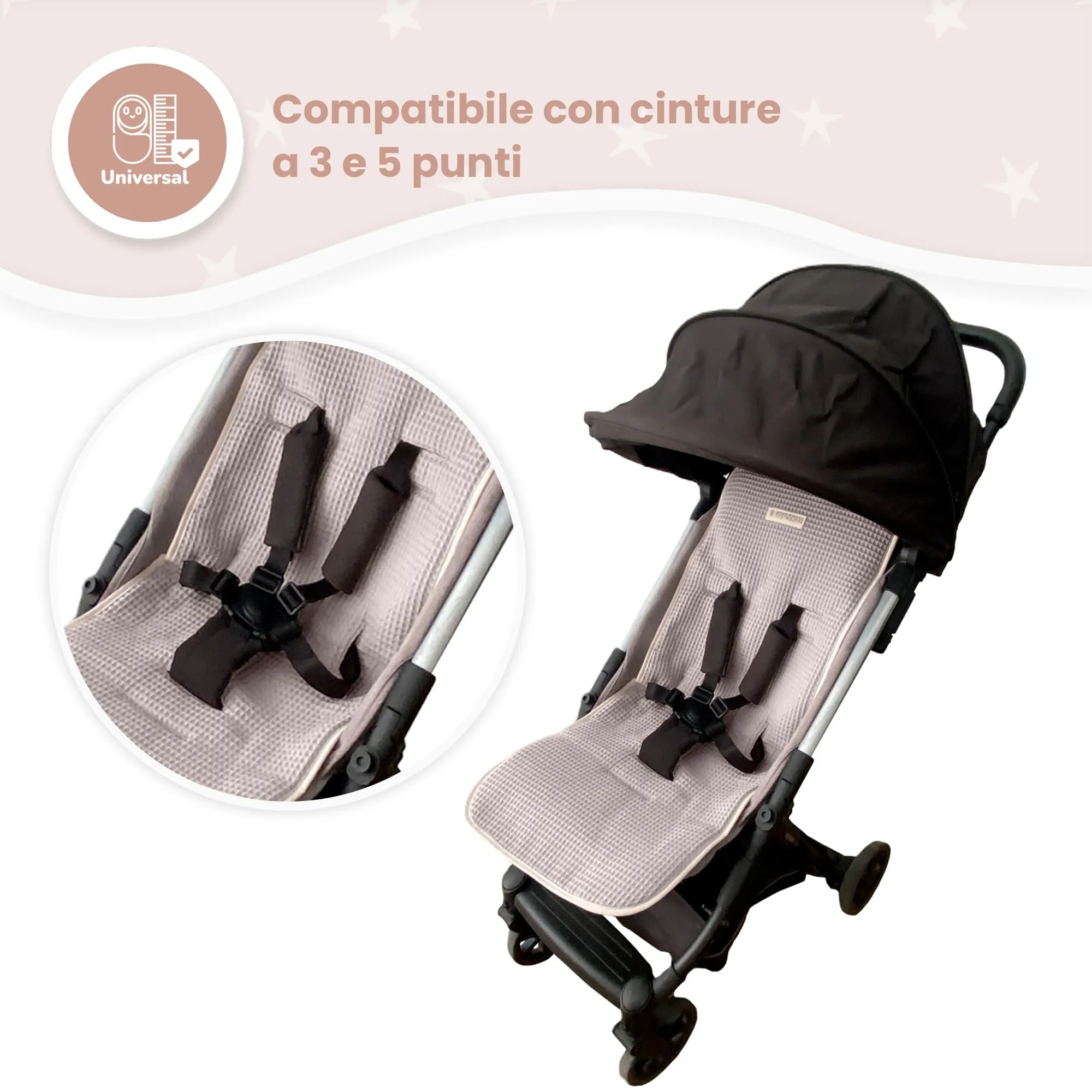 MIMUSELINA Materassino Passeggino Universale in Cotone OEKO-TEX, 34×84 cm - immagine 3