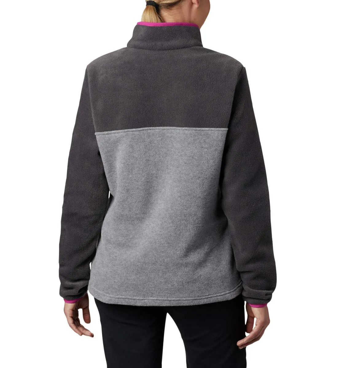 Columbia Benton Springs 1/2 Snap Pullover Fleece Jacket, Light Gray Heather/Shark, Women's 2X - immagine 2